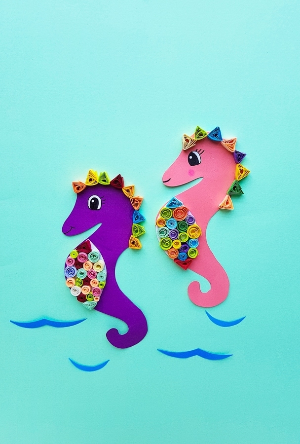 Quilled Seahorse Craft with Free Printable Template