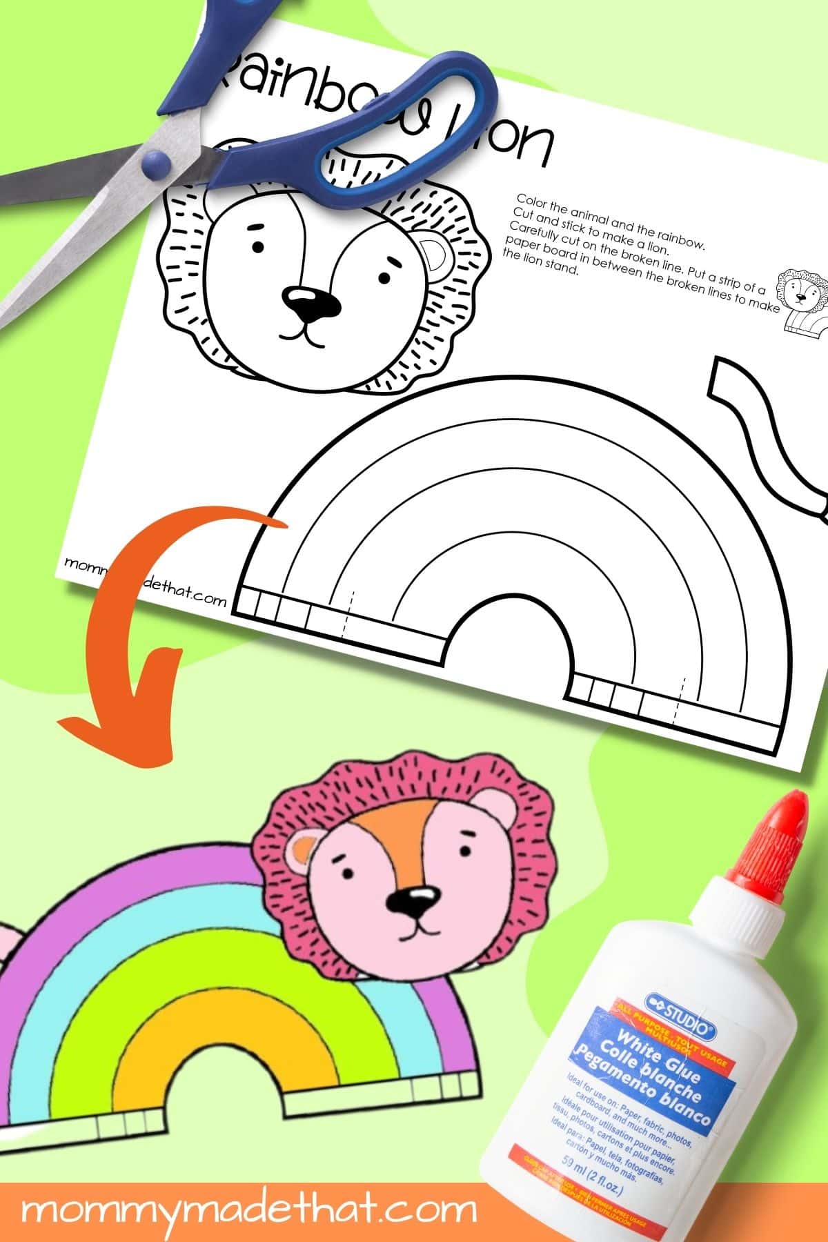 cut and paste lion craft
