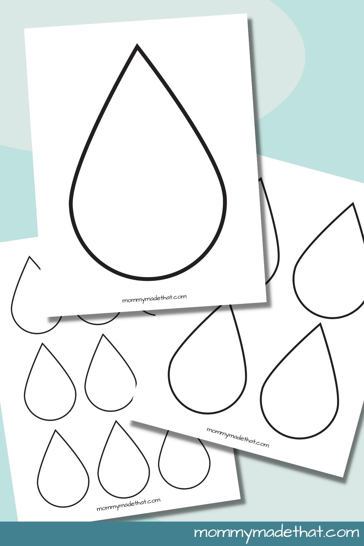 Raindrop Templates (Free Printables of Different Sizes!)