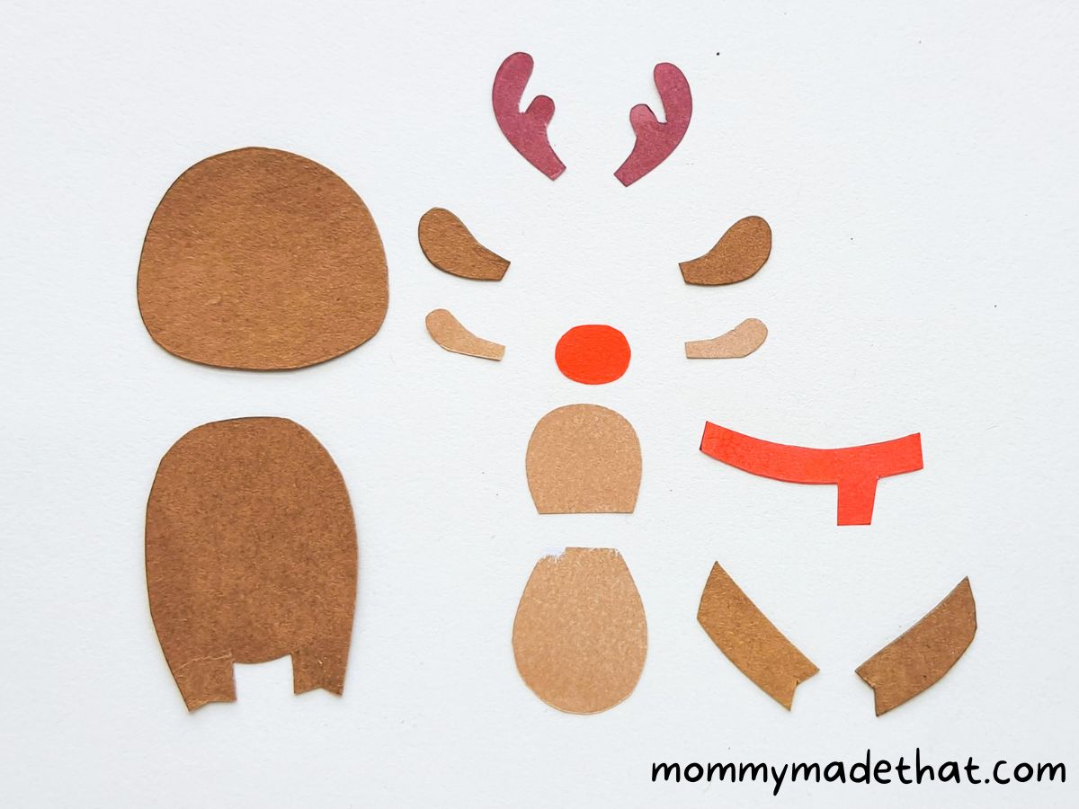reindeer bookmark template pieces