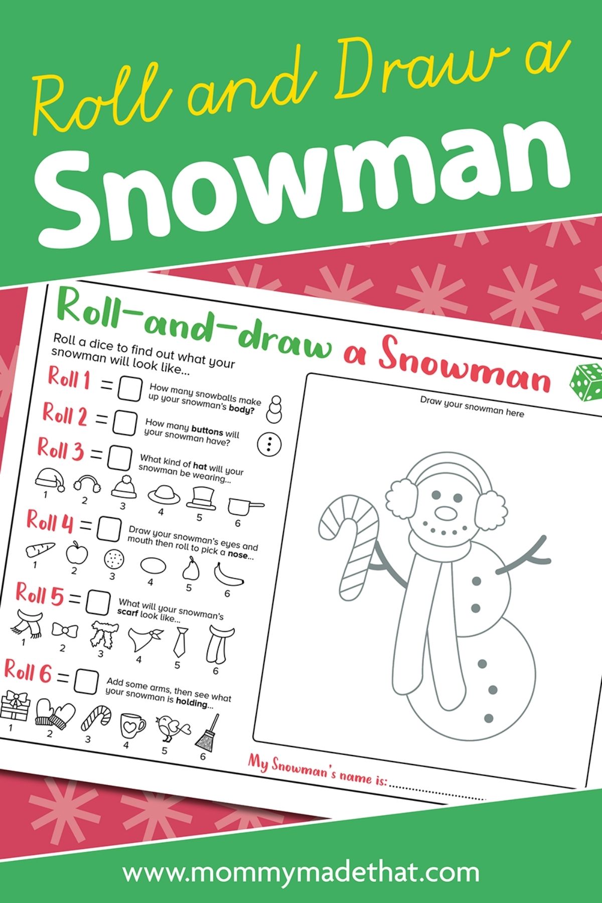 free roll a snowman game