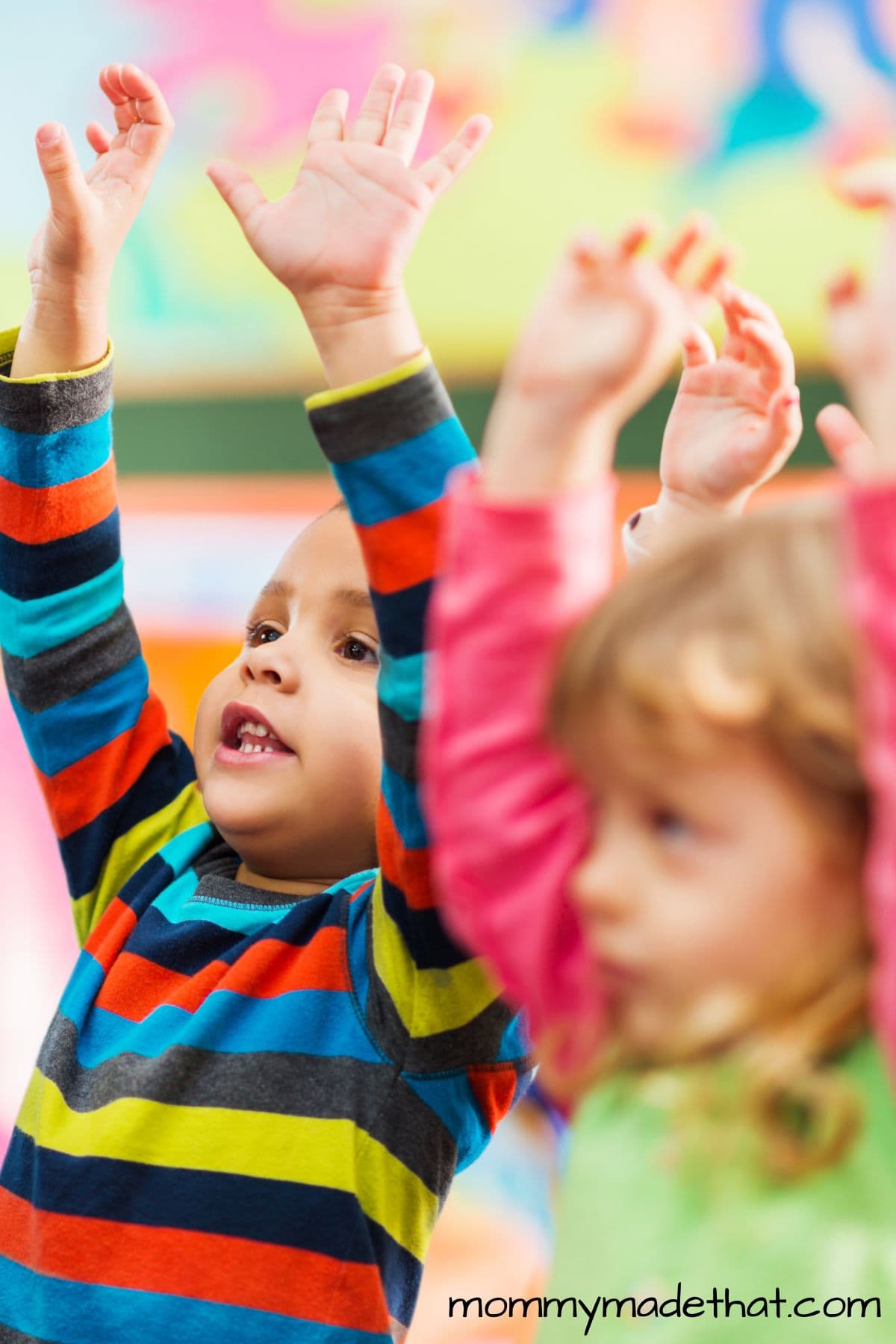 small kids playing simon says