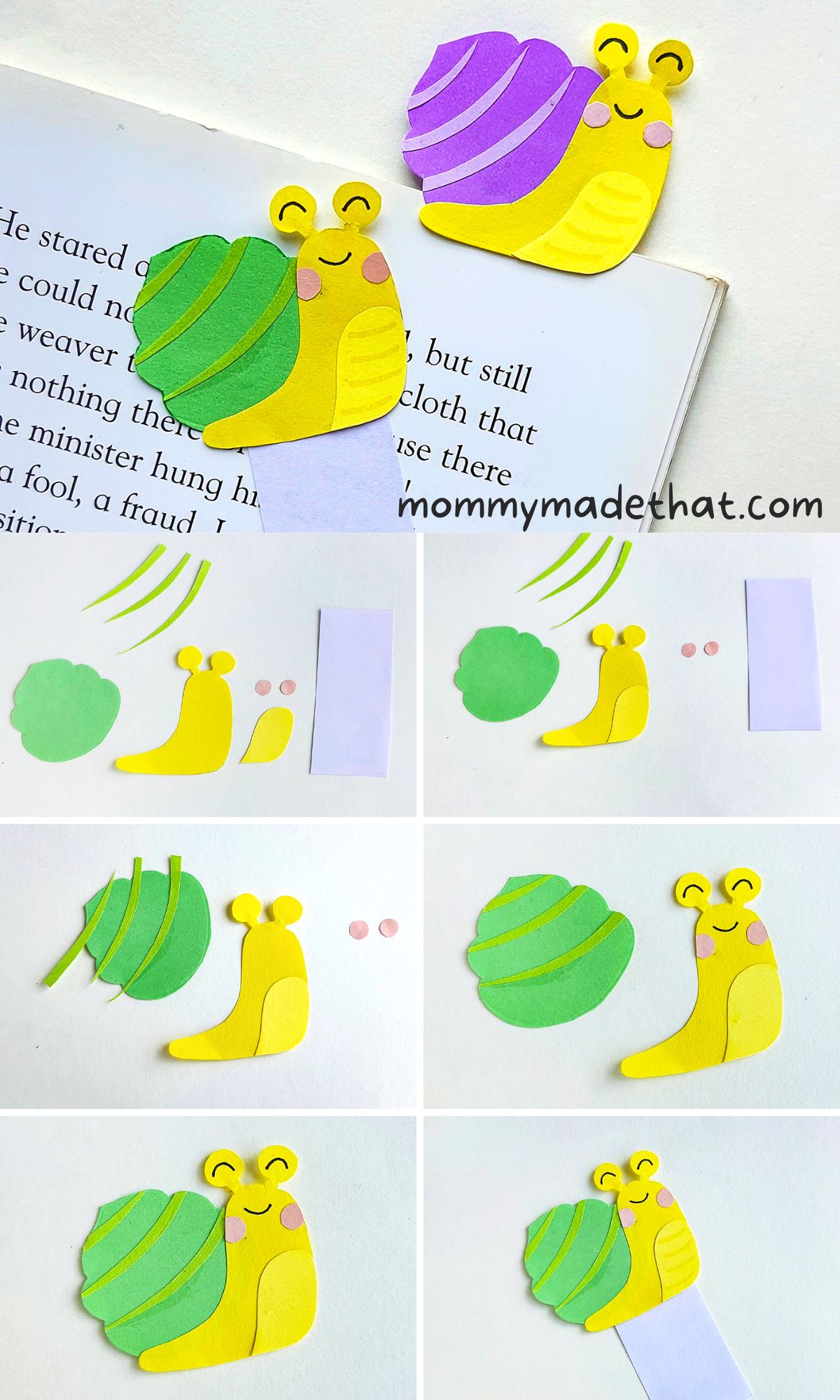 Snail bookmark craft