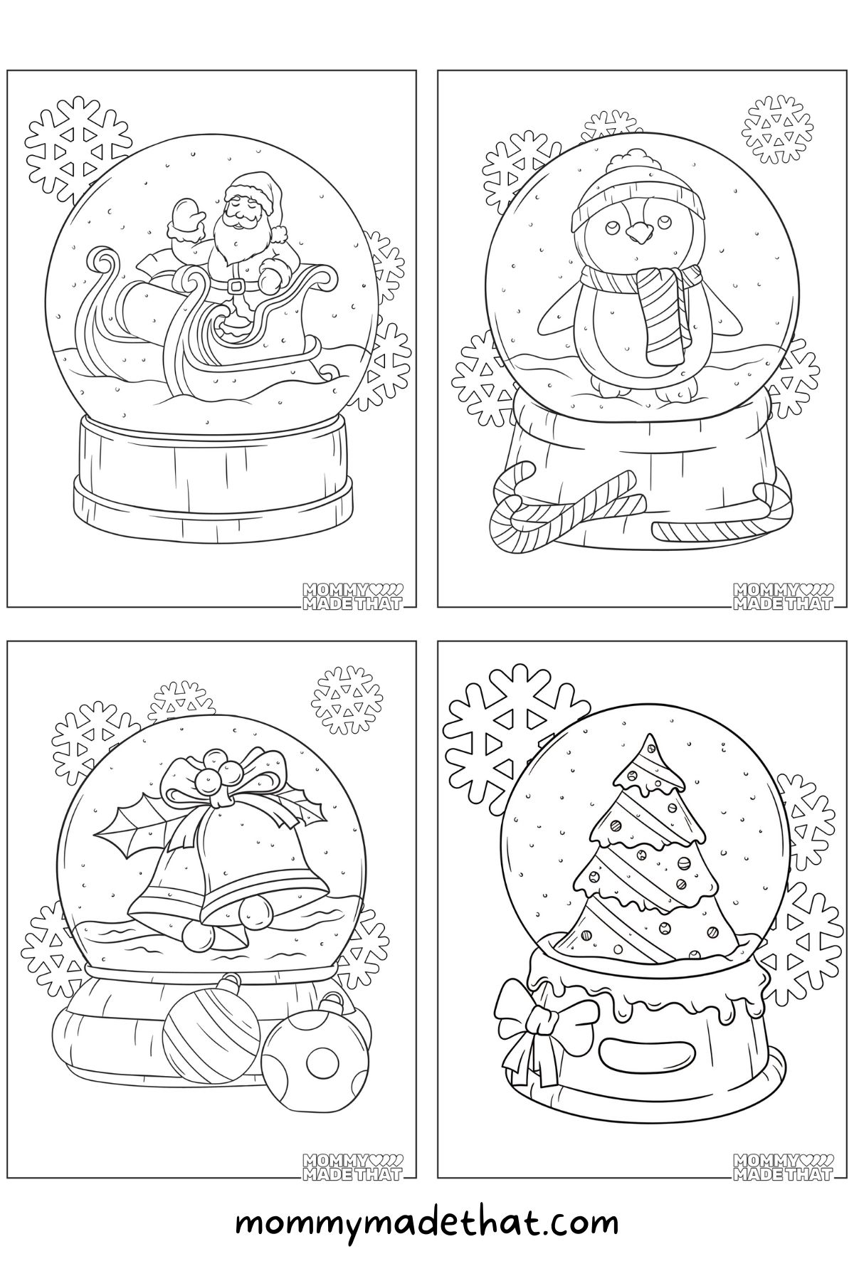 snow globe coloring pages