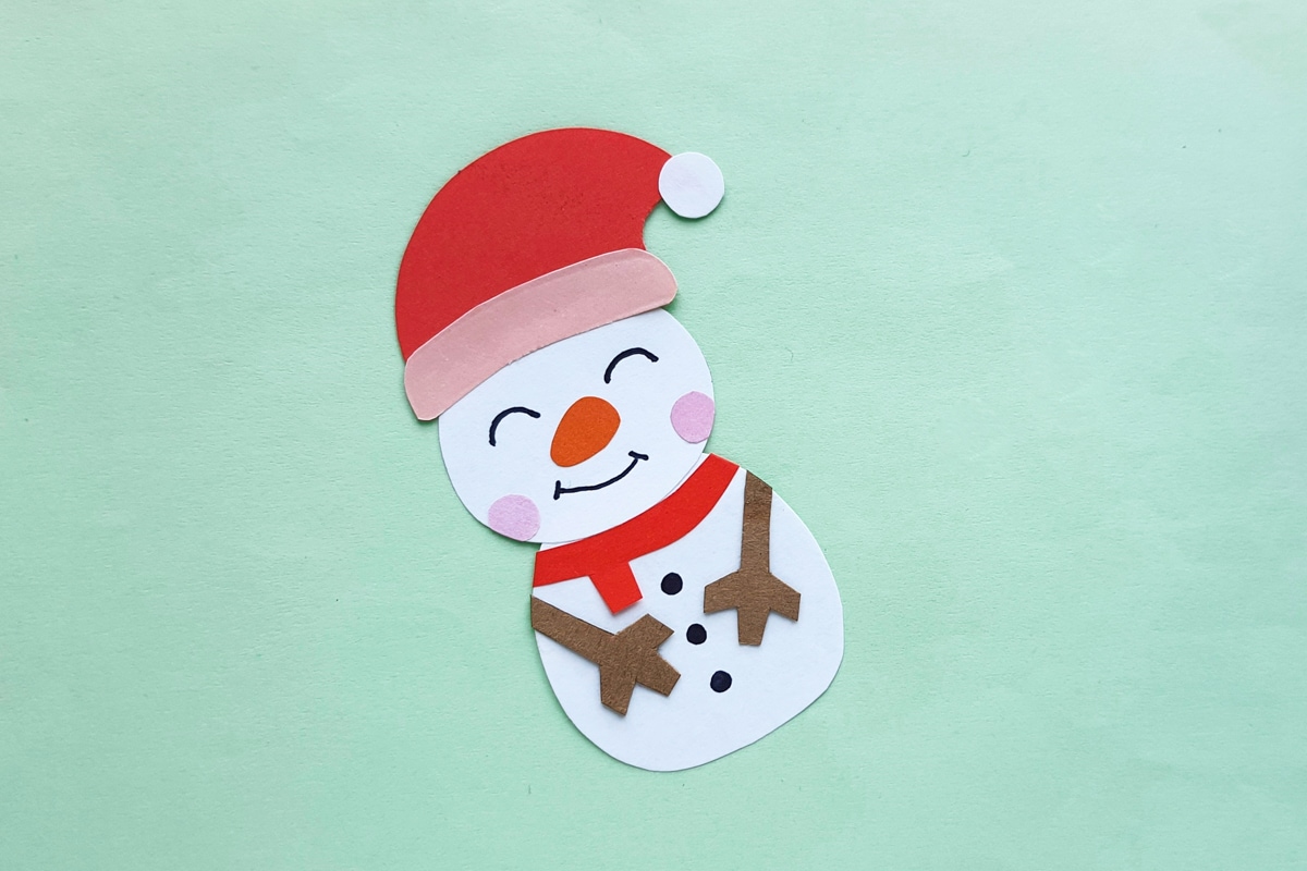 snowman paper craft bookmark