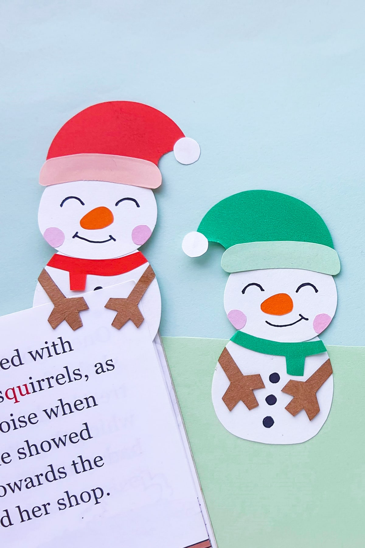 Cute Snowman Bookmarks +Free Printable Template!