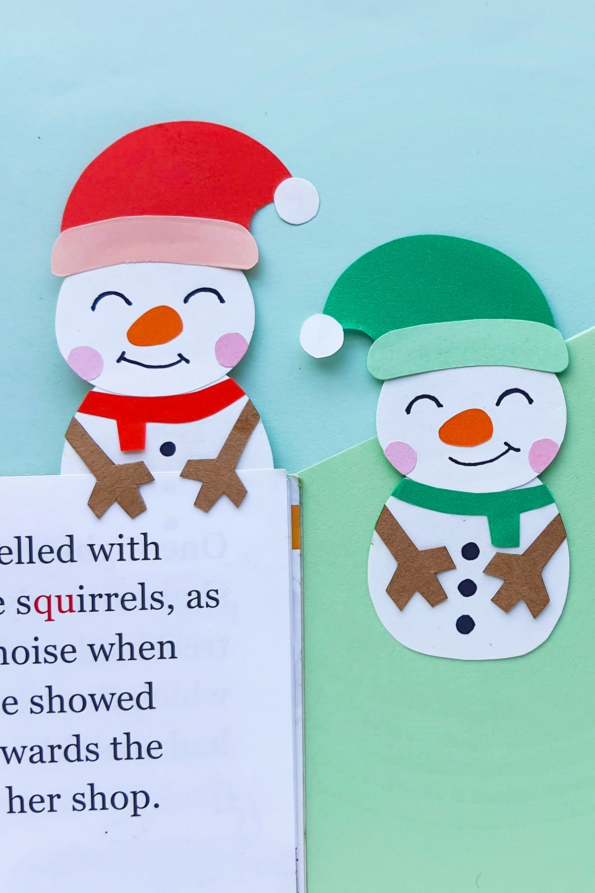 snowman Christmas bookmark