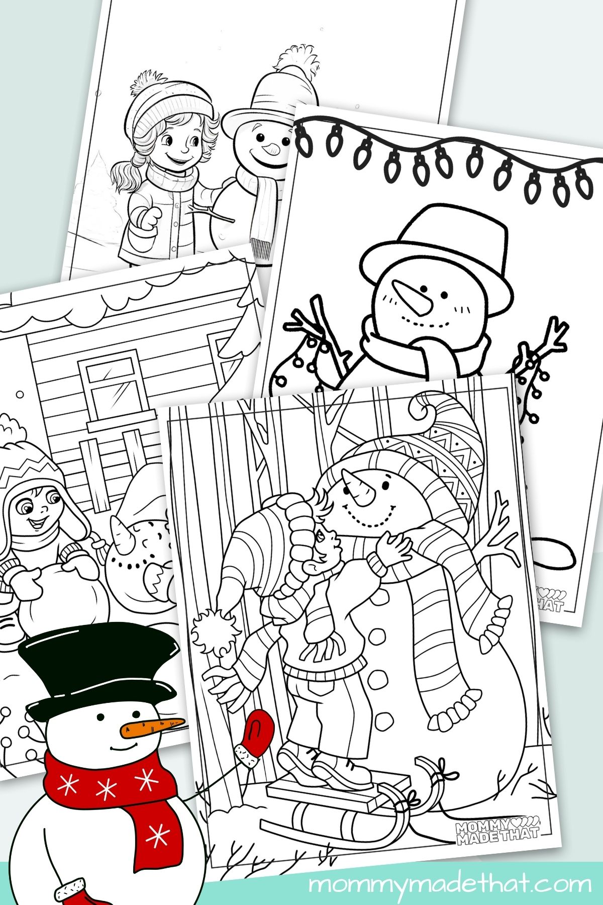 Snowman Coloring Pages (Lots of Cute Free Printables)