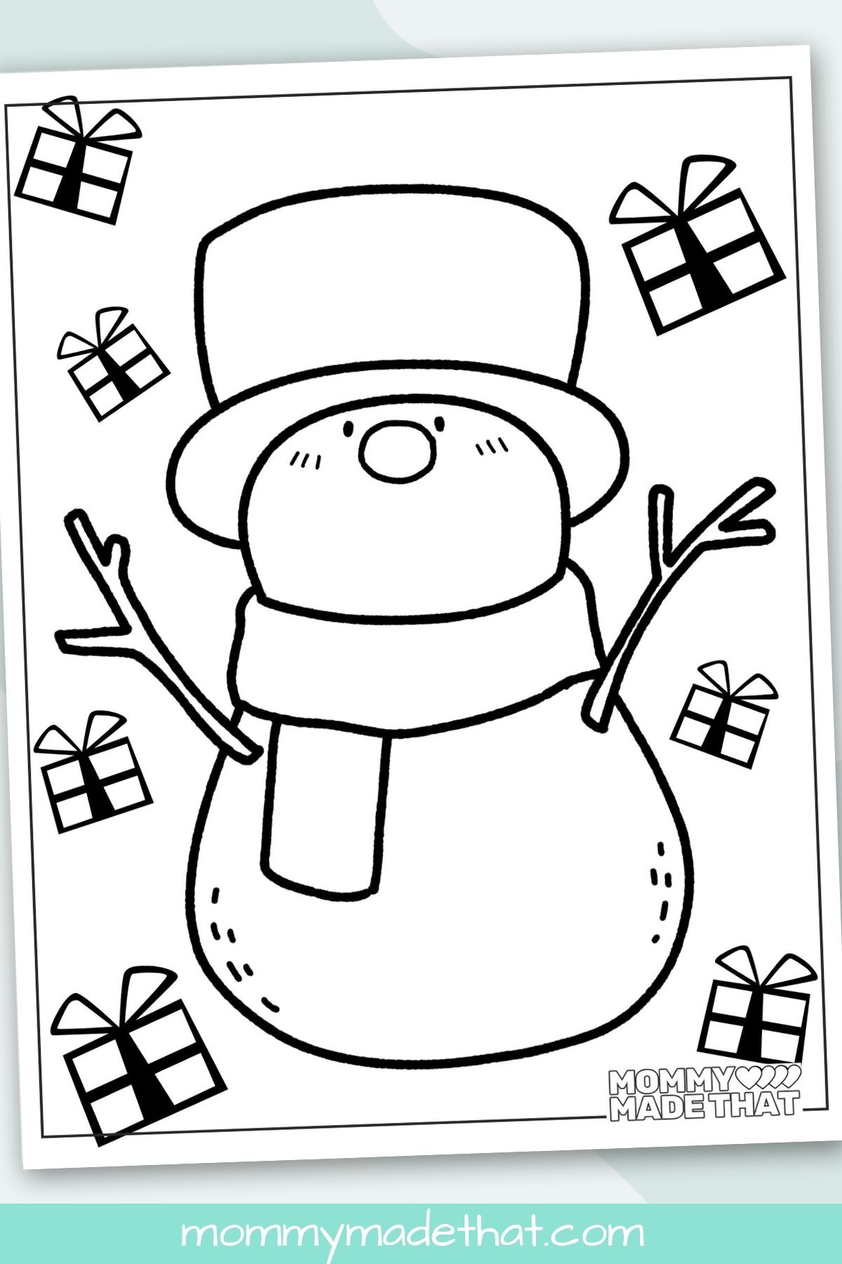 snowman coloring page