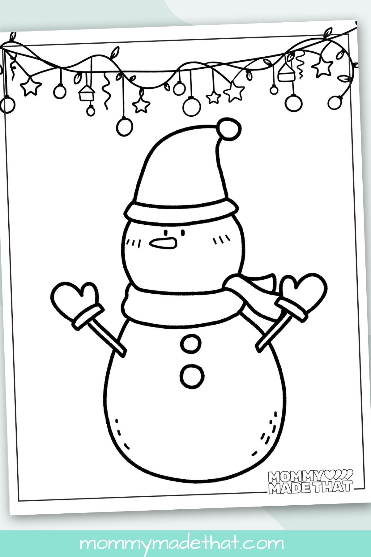 snowman coloring page