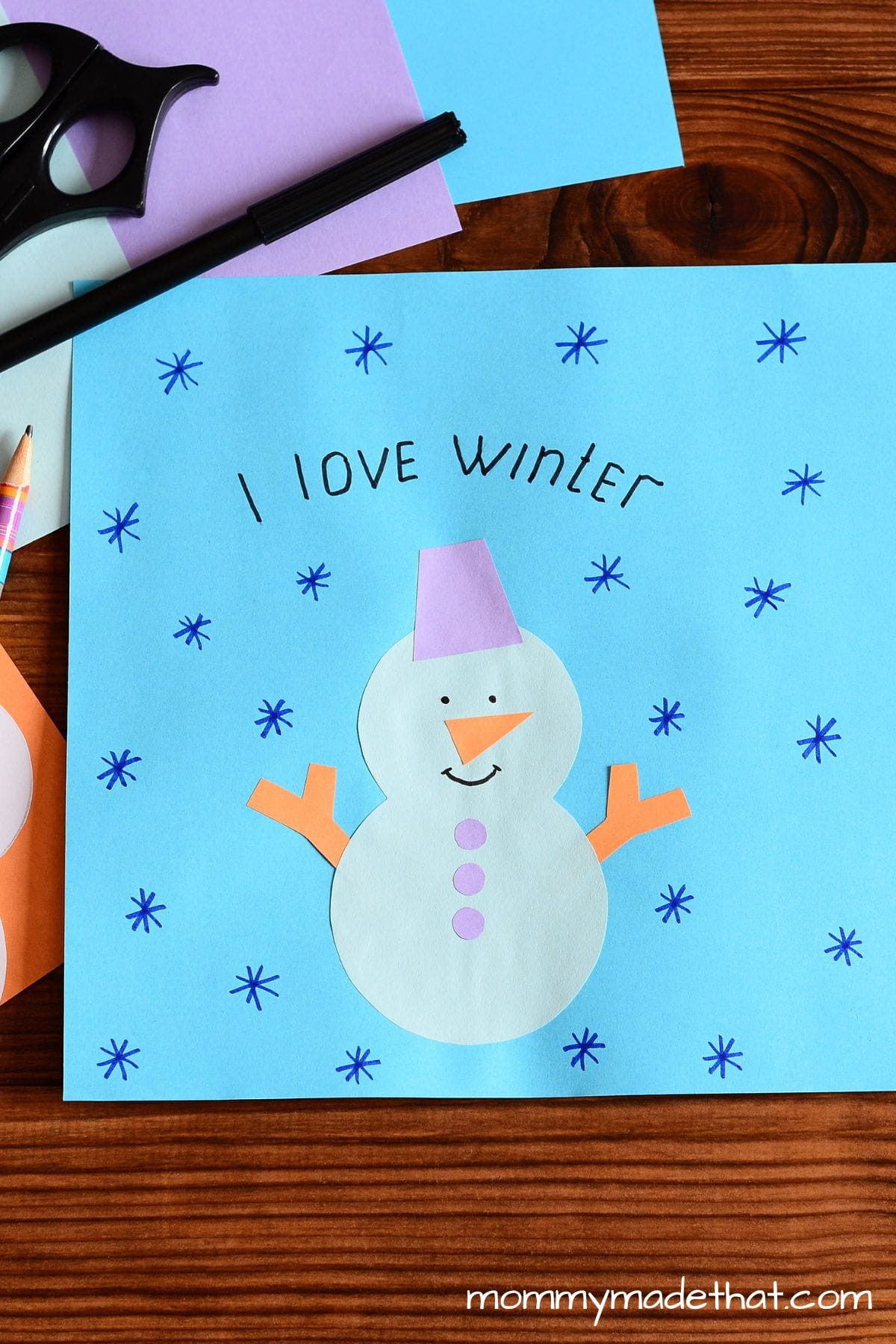 cute snowman card craft