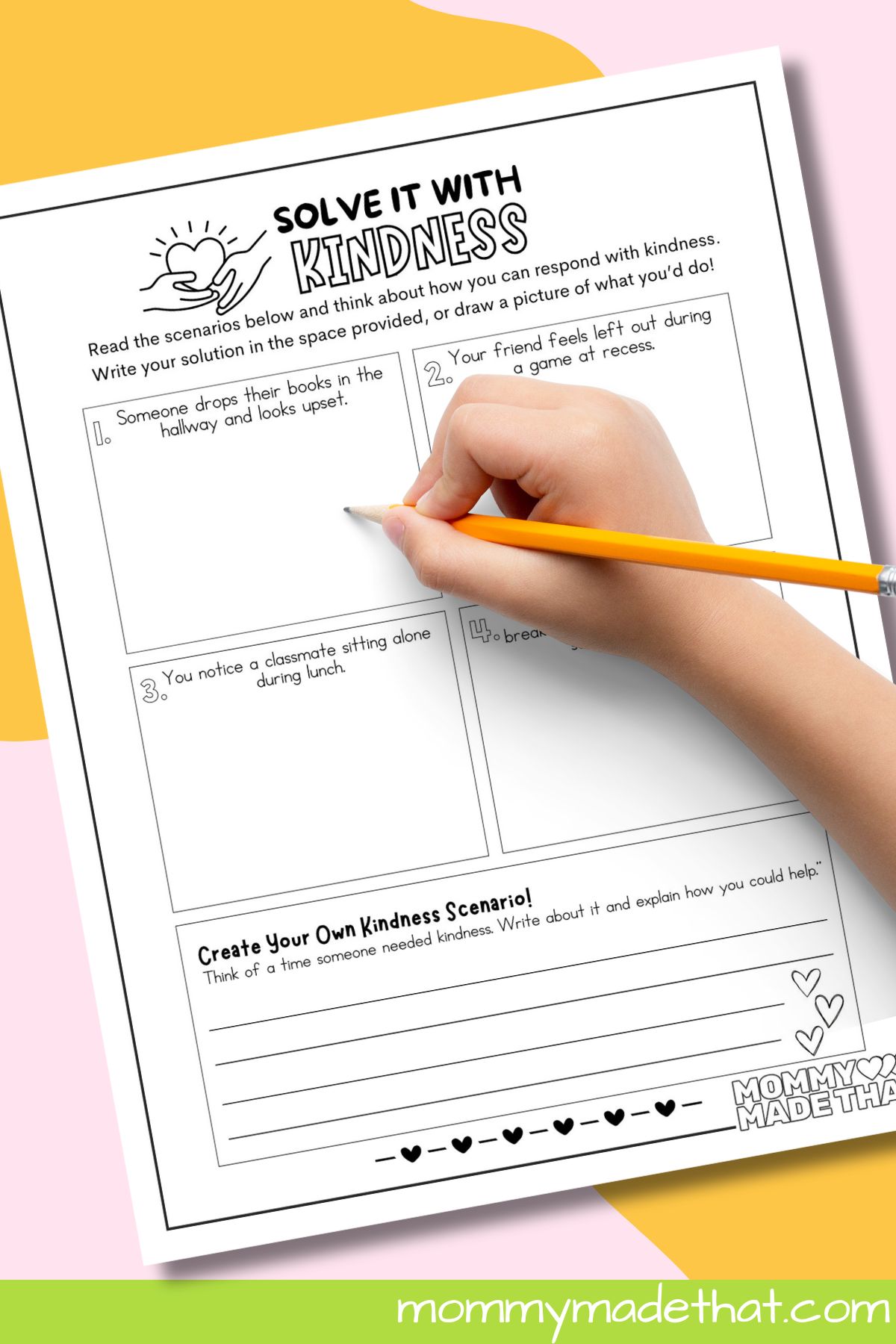 Solve it with kindness worksheet.