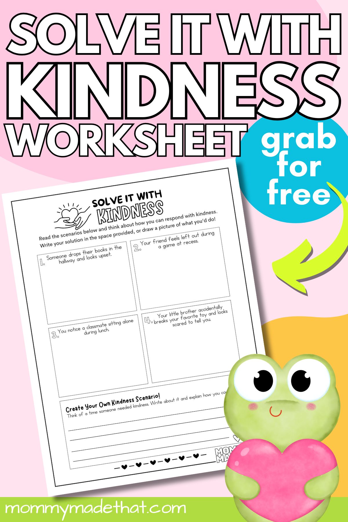 Solve it with kindness worksheet.