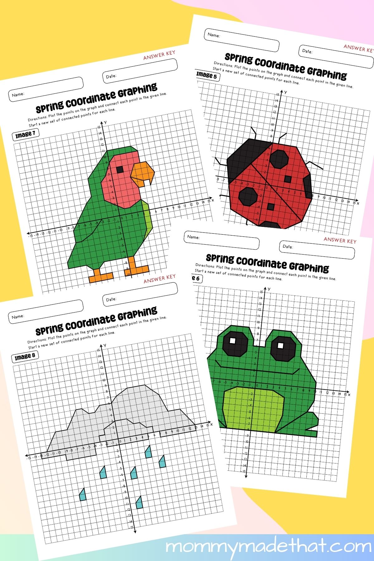 Spring coordinate graphing mystery pictures (Free Printables) spring-coordinate-graphing-mystery-pictures-free-printables