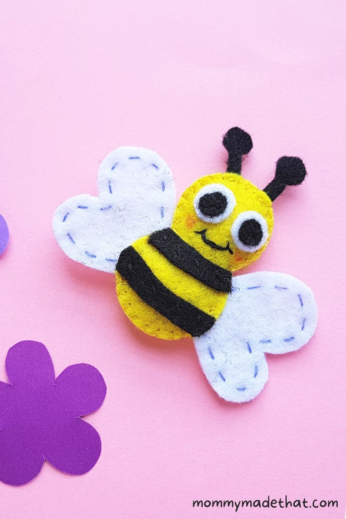 Felt bumble bee craft for spring