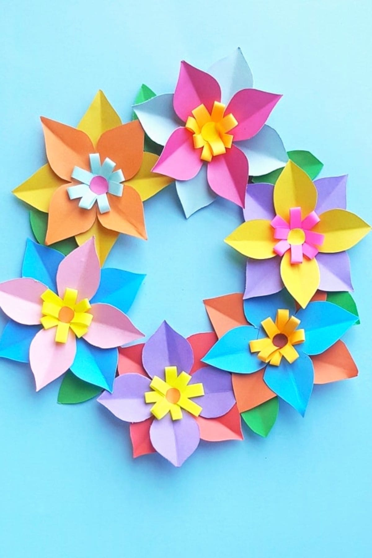 paper flower wreath 