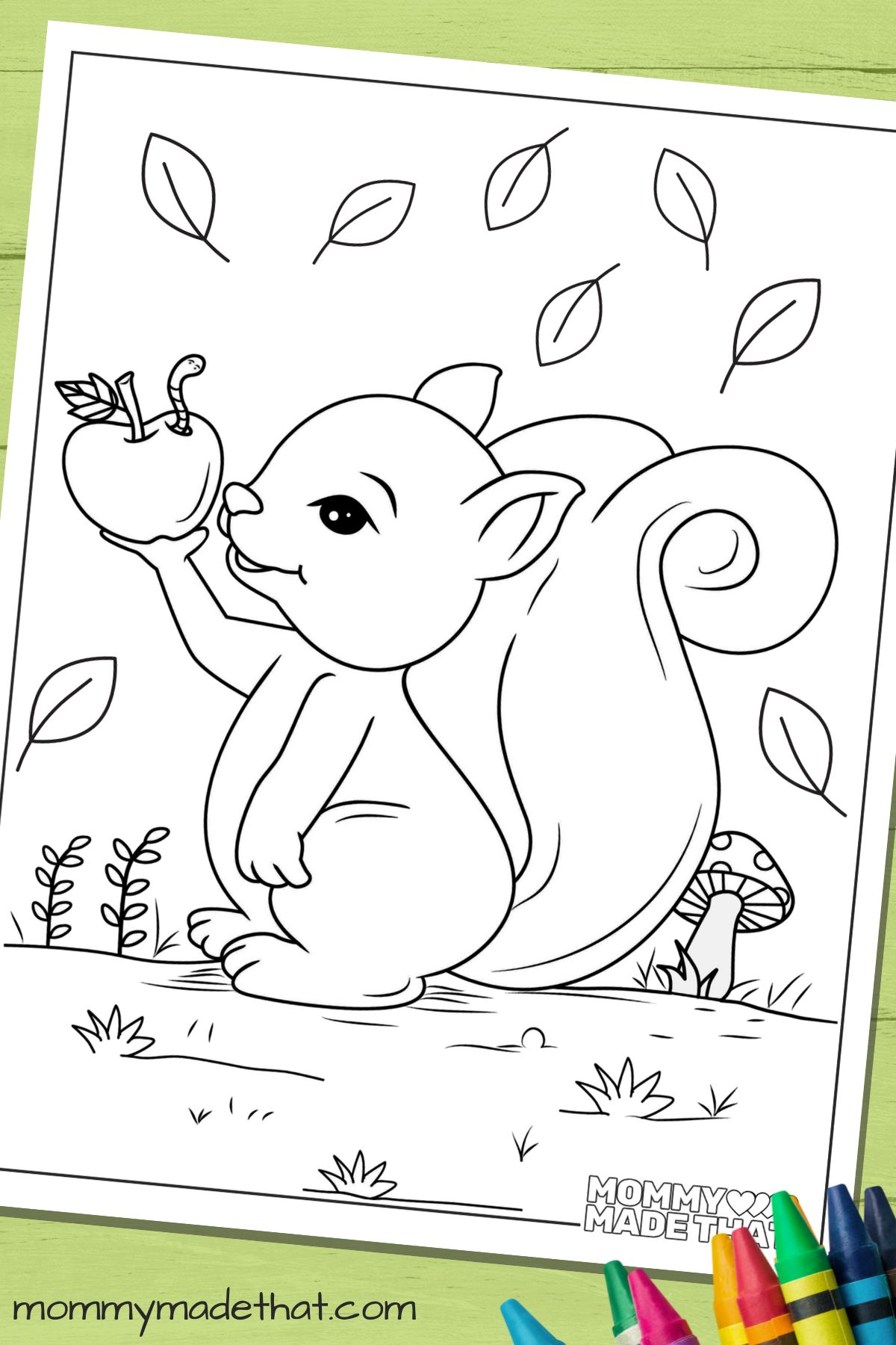 squirrel coloring pages fall