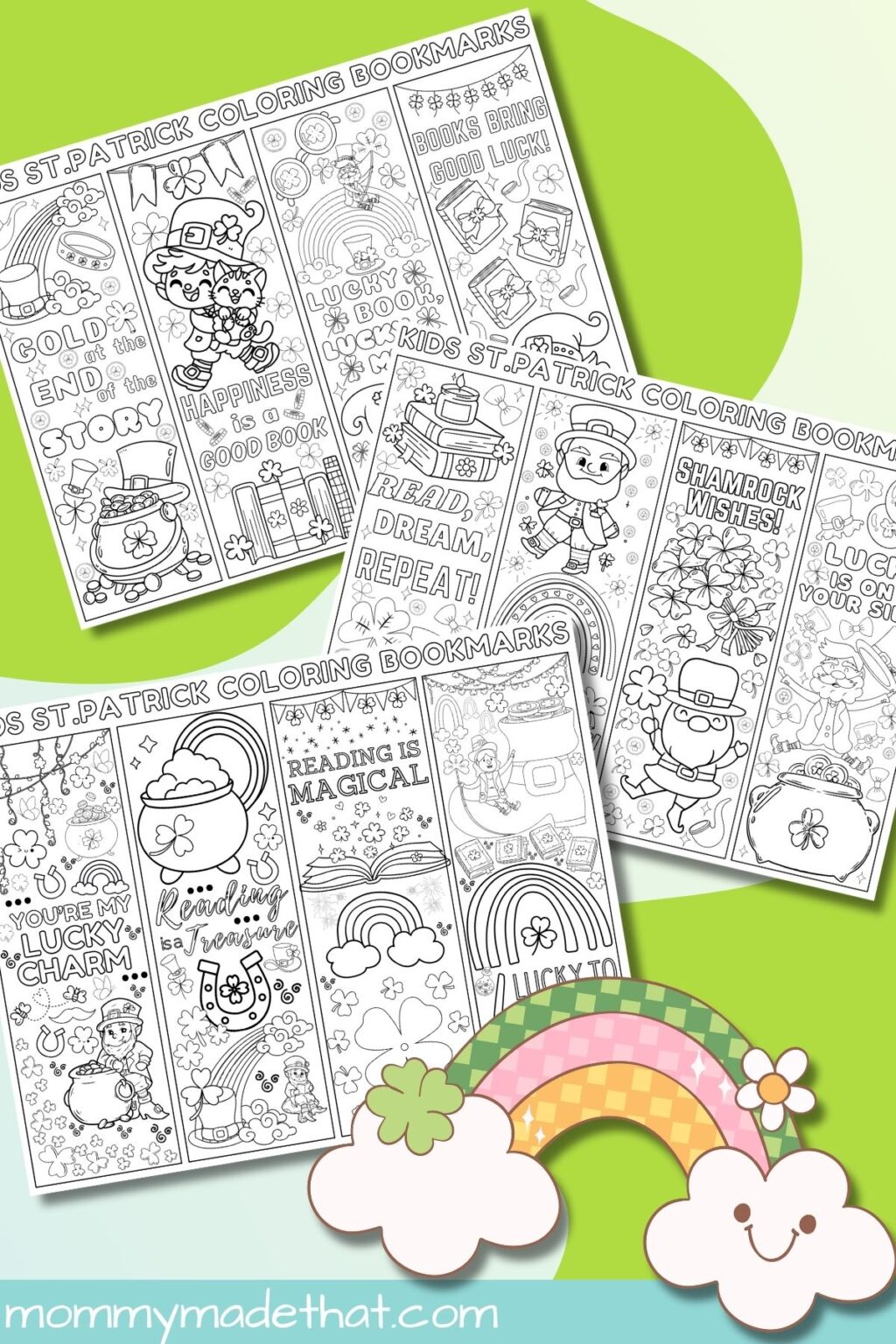St. Patrick’s Day Coloring Bookmarks (Free Printables for Kids)