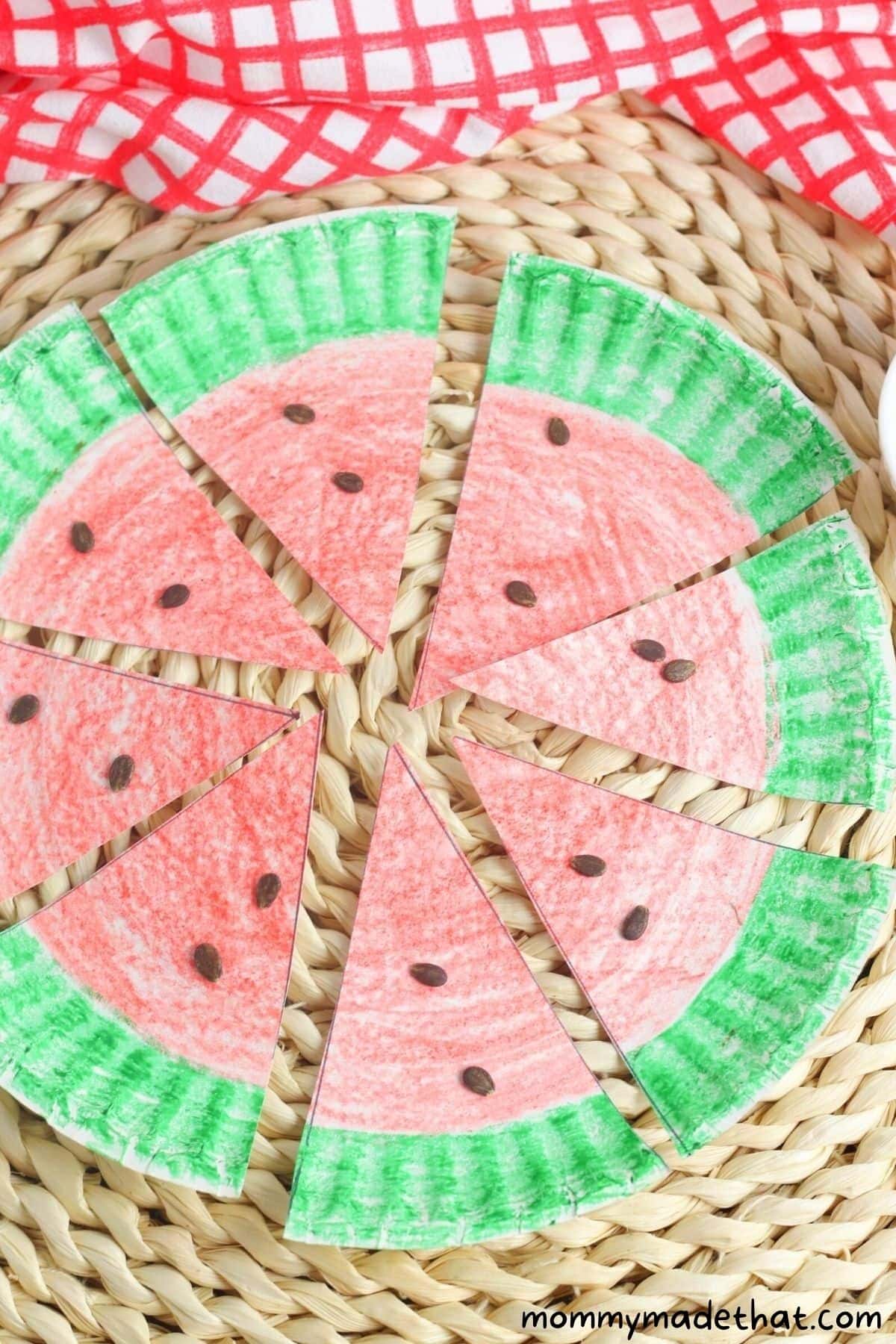 watermelon paper plate craft