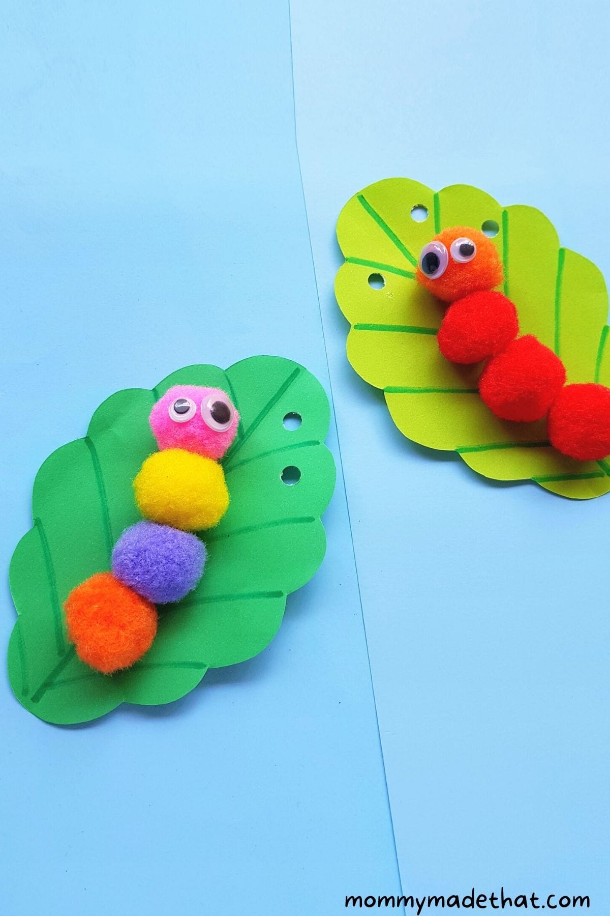 caterpillar pom pom craft for kids 