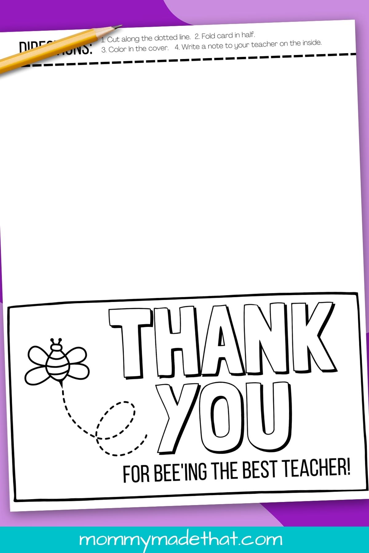 teacher appreciation coloring page card