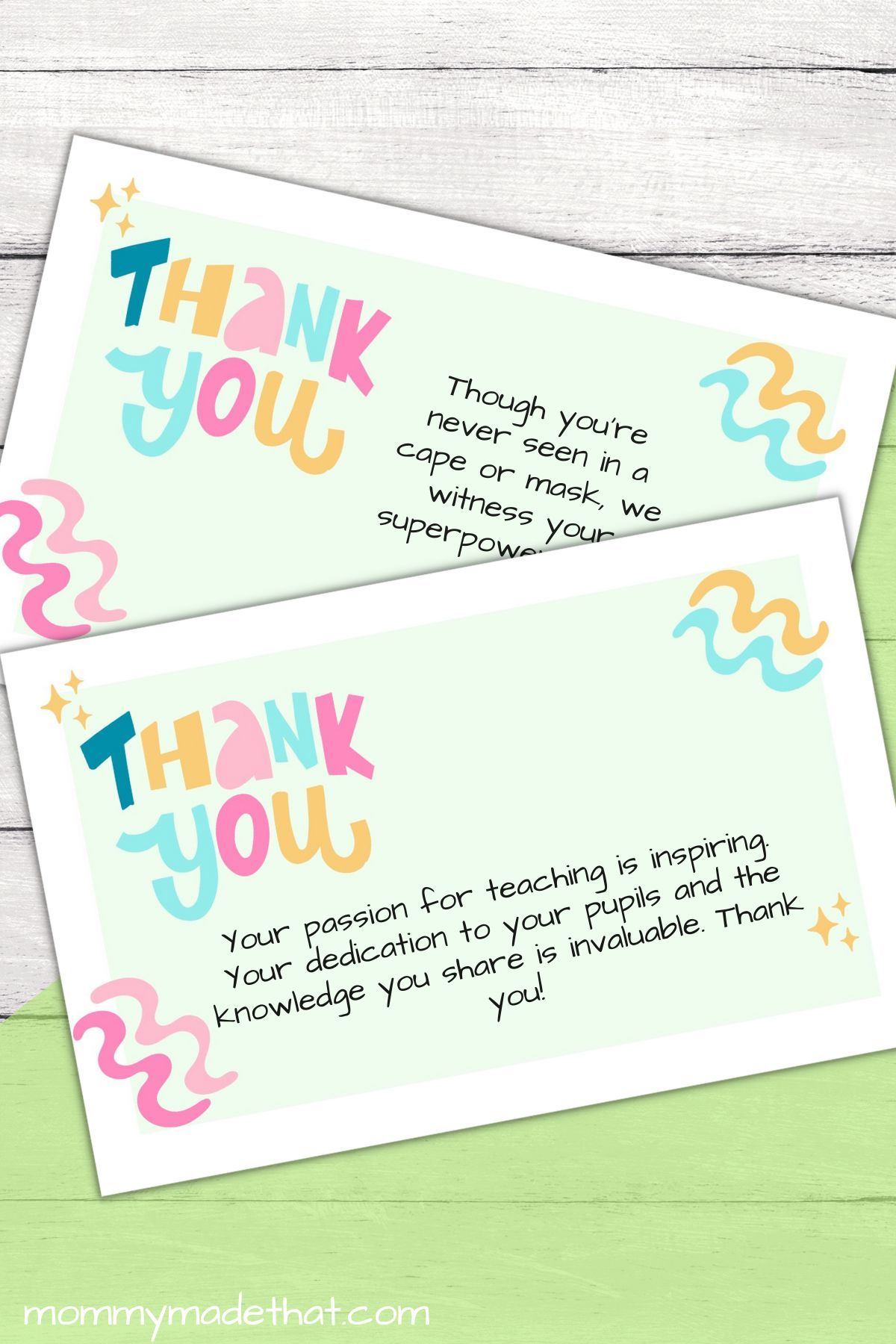 printable thank you notes for teacher