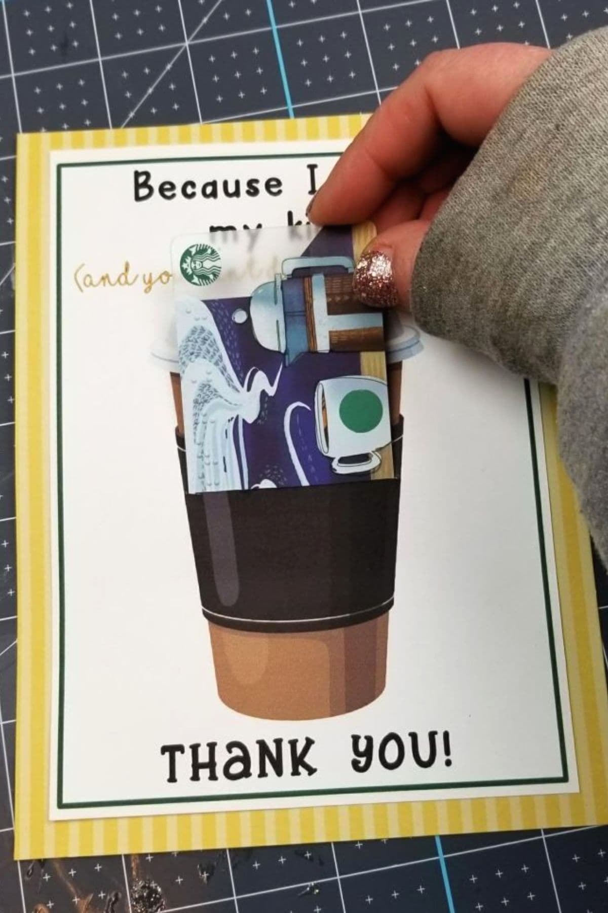 printable coffee gift card holder