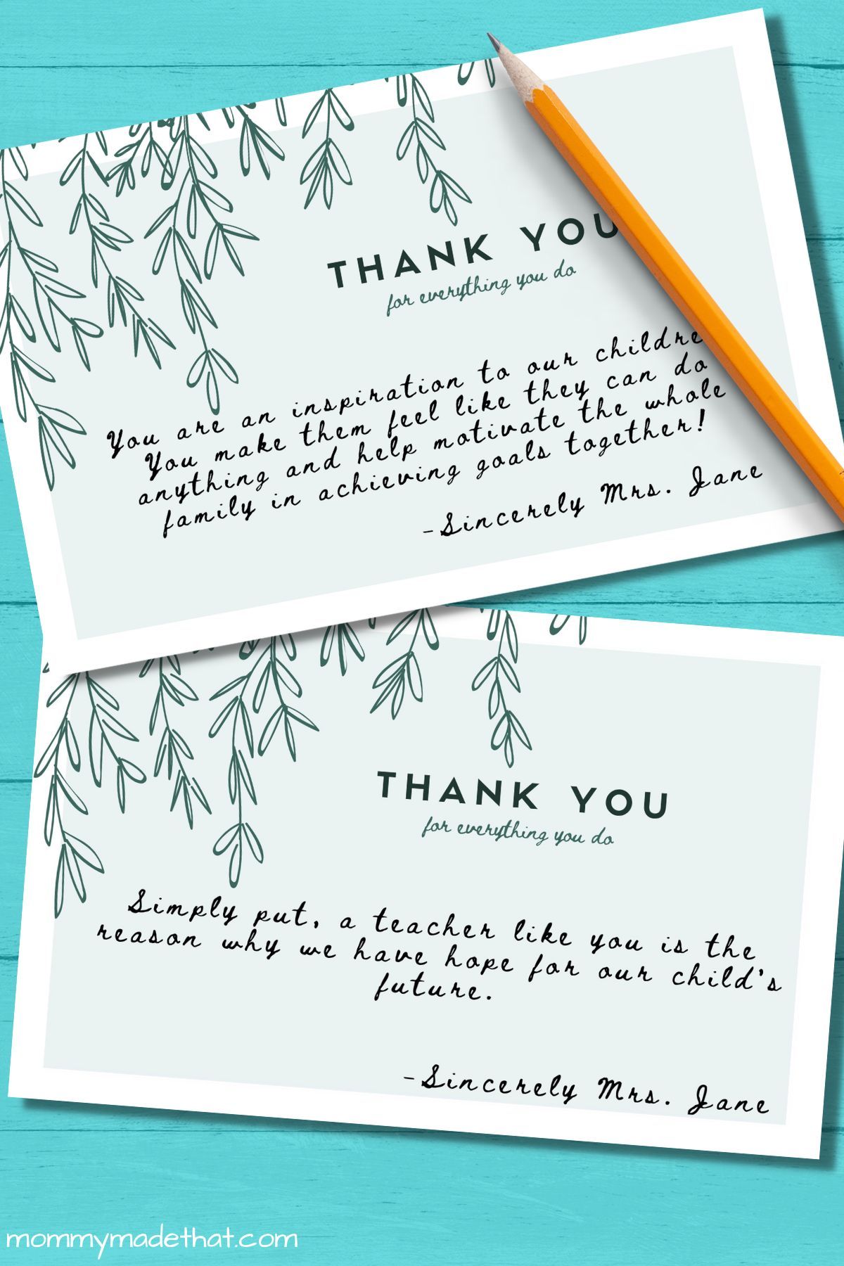 printable thank you note cards