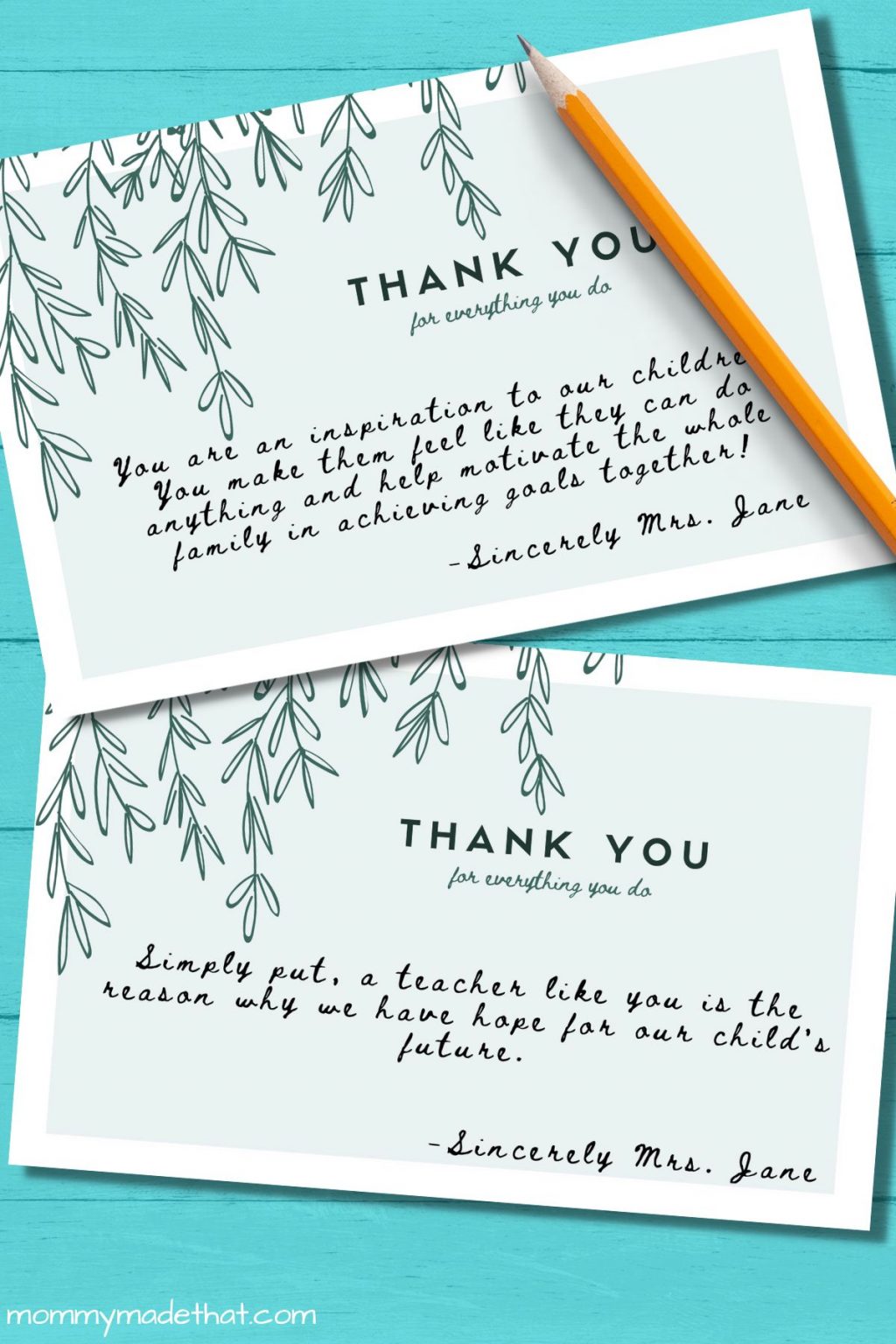 Short and Thoughtful Teacher Thank you Notes From Parents (+Free Printable)