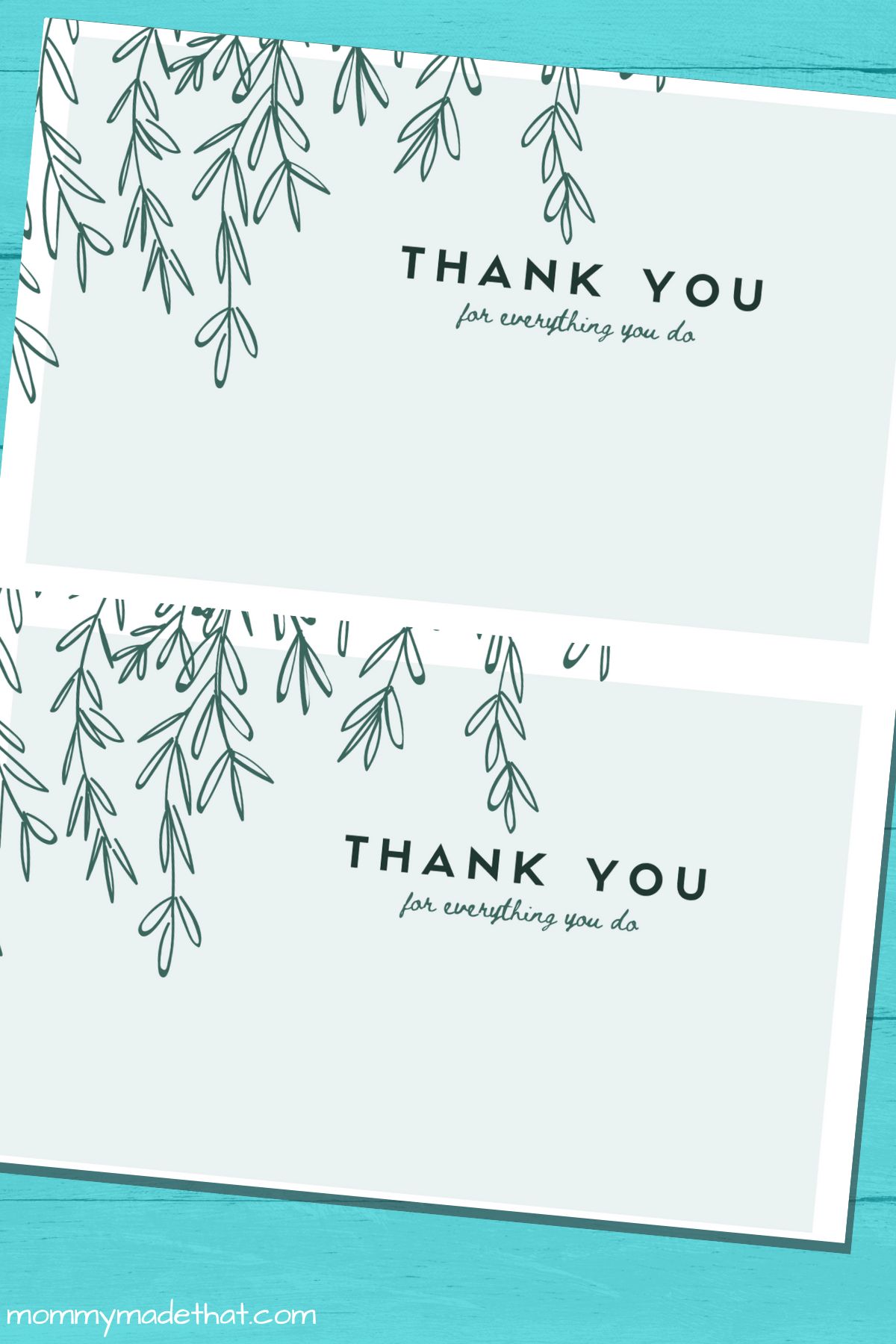 Thank you note to teacher from parent printable