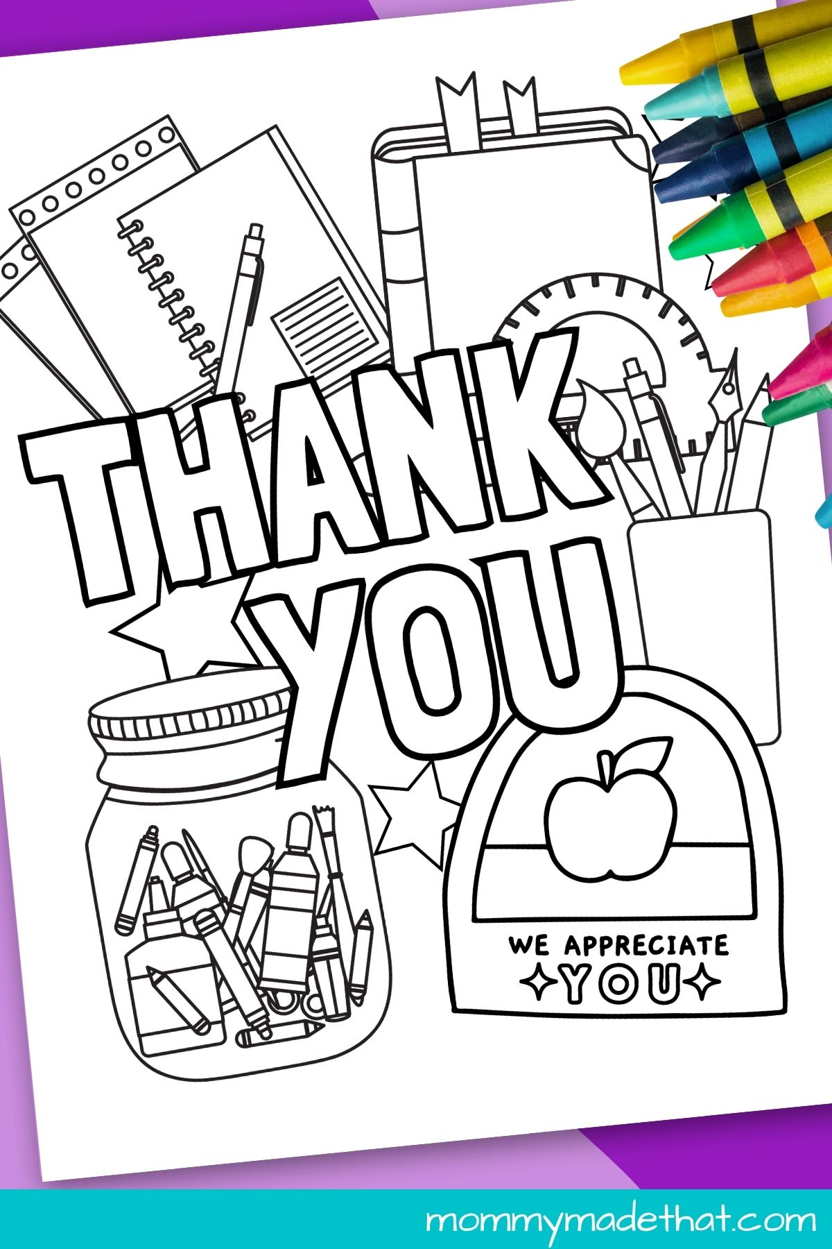 thank you teacher coloring page