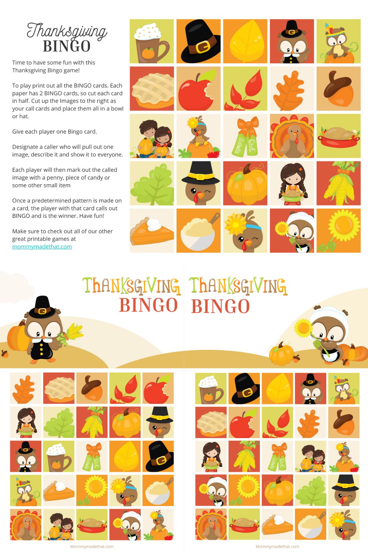 free Thanksgiving Bingo printable