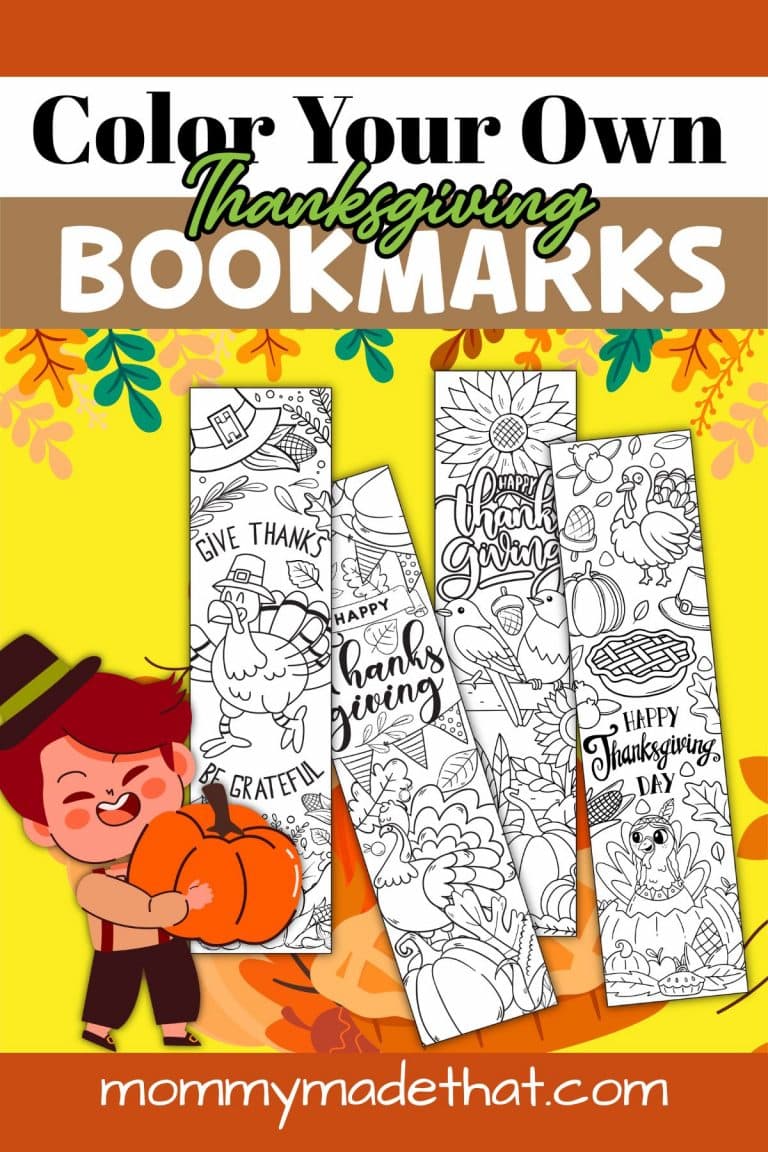 Free Printable Thanksgiving Bookmarks to Color