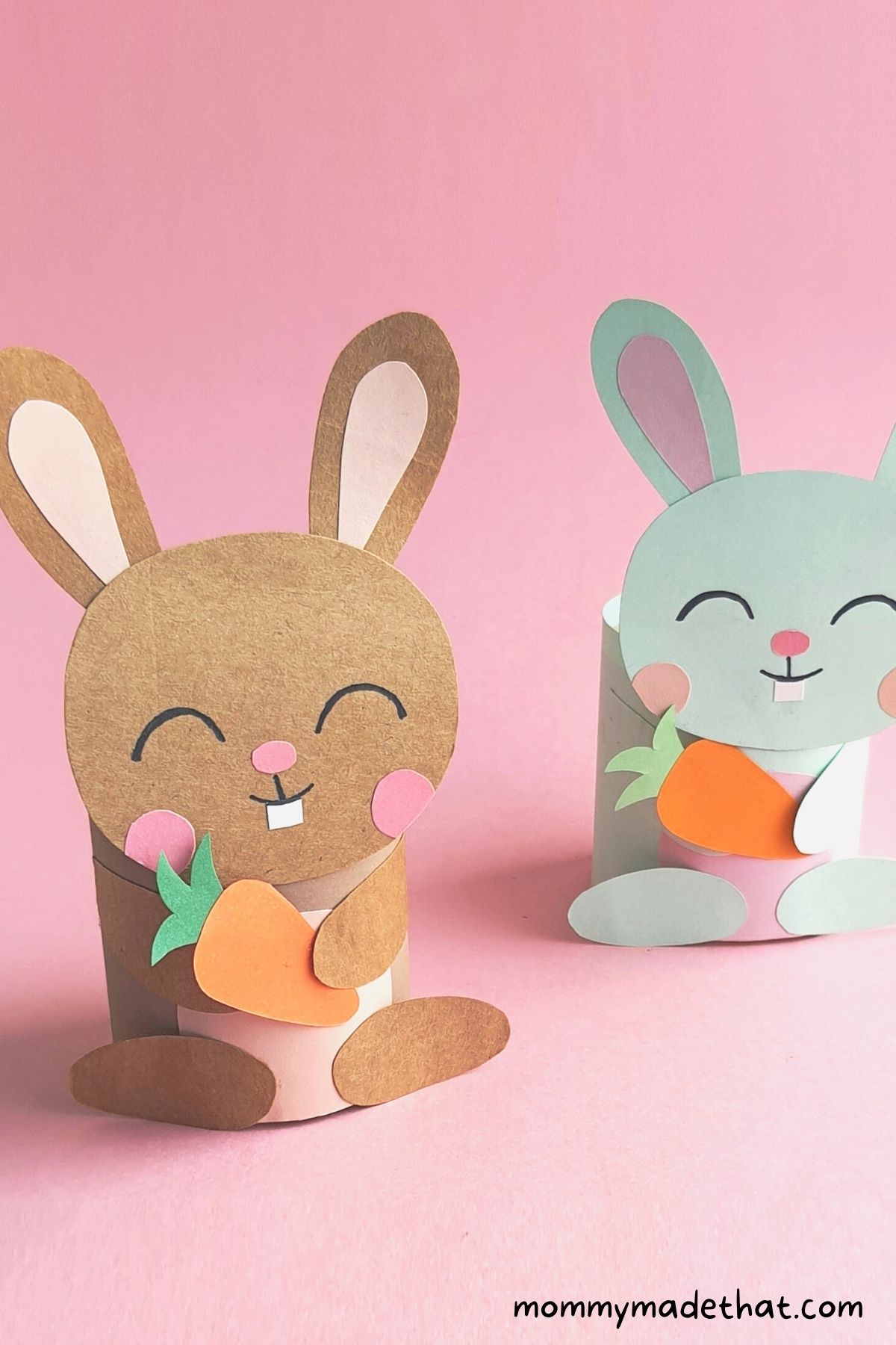 Quick Toilet Paper Roll Bunnies - East Crafts for Kids - Red Ted