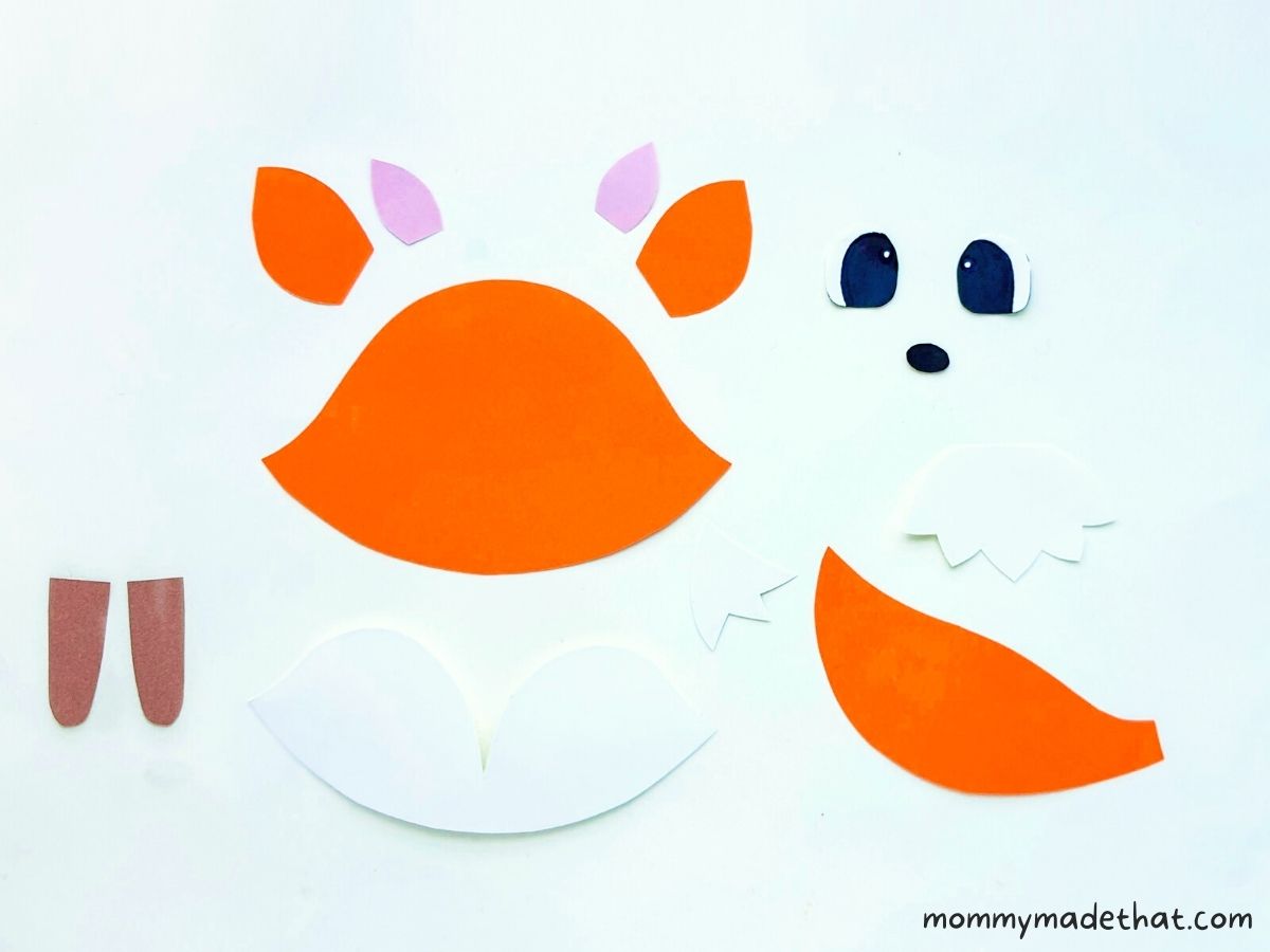 fox craft template pieces cut out 