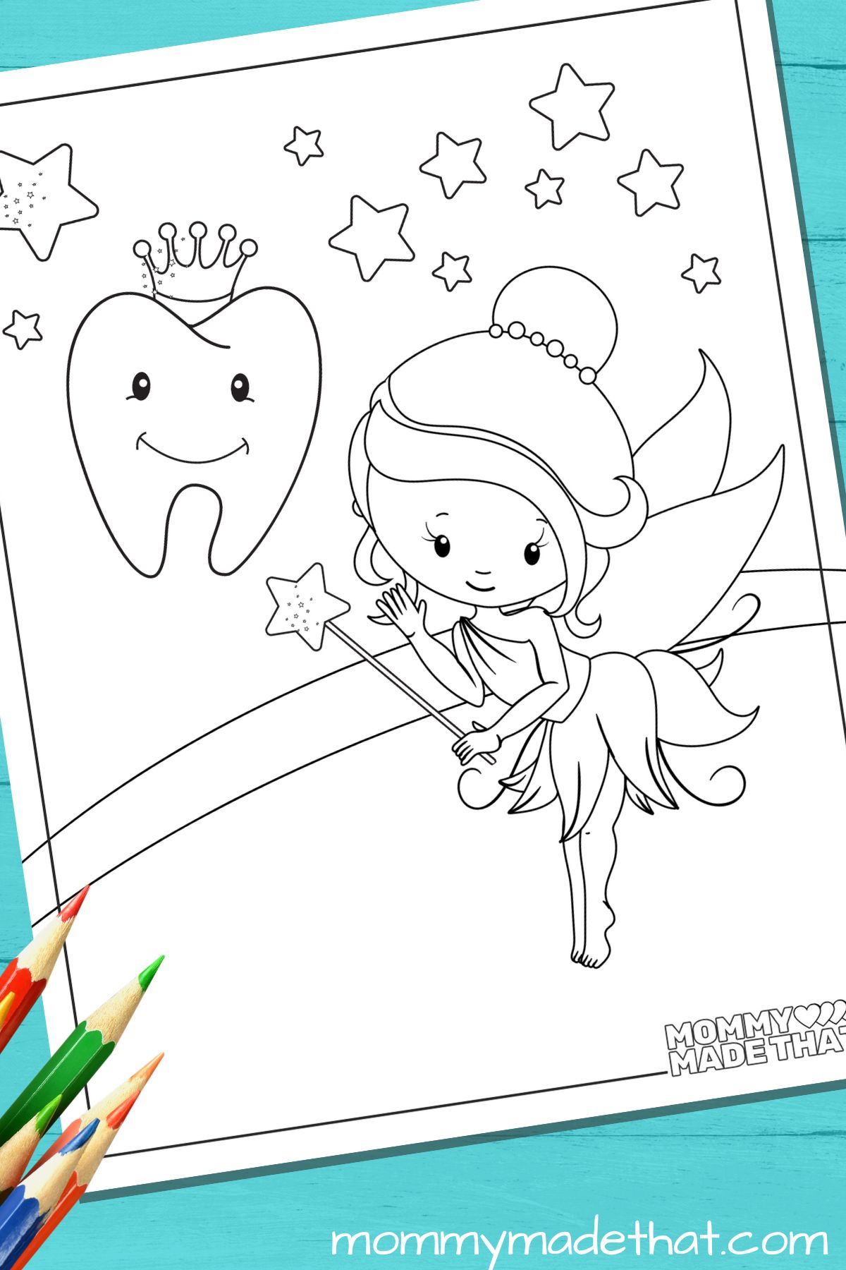 tooth fairy coloring page