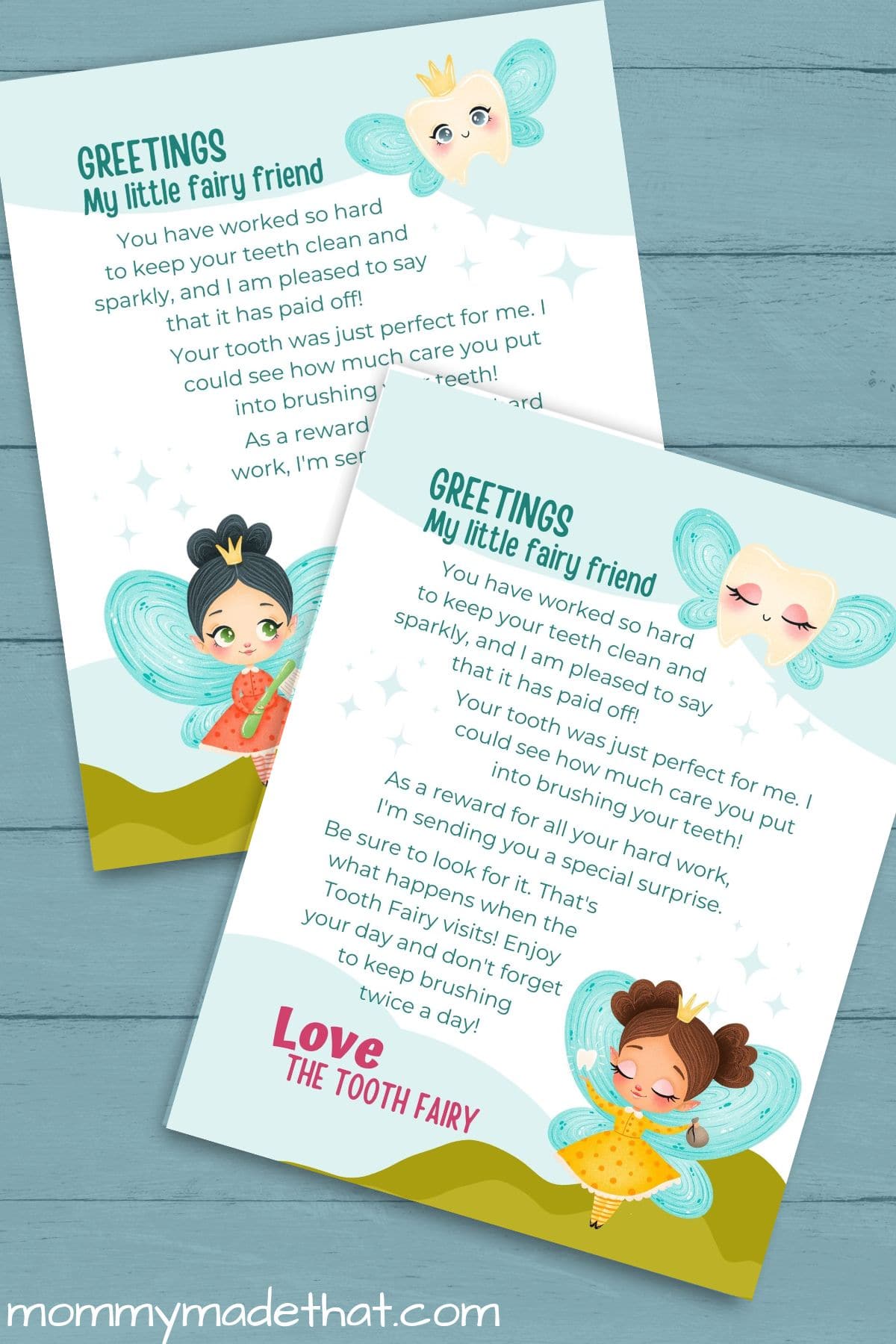 girl tooth fairy letters