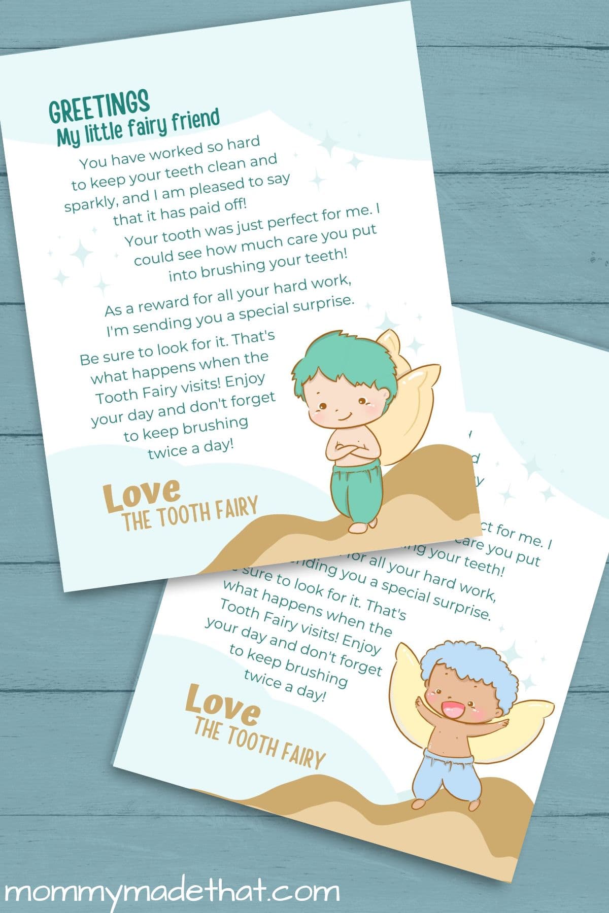 boy tooth fairy letters