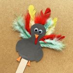Kids turkey popsicle stick craft