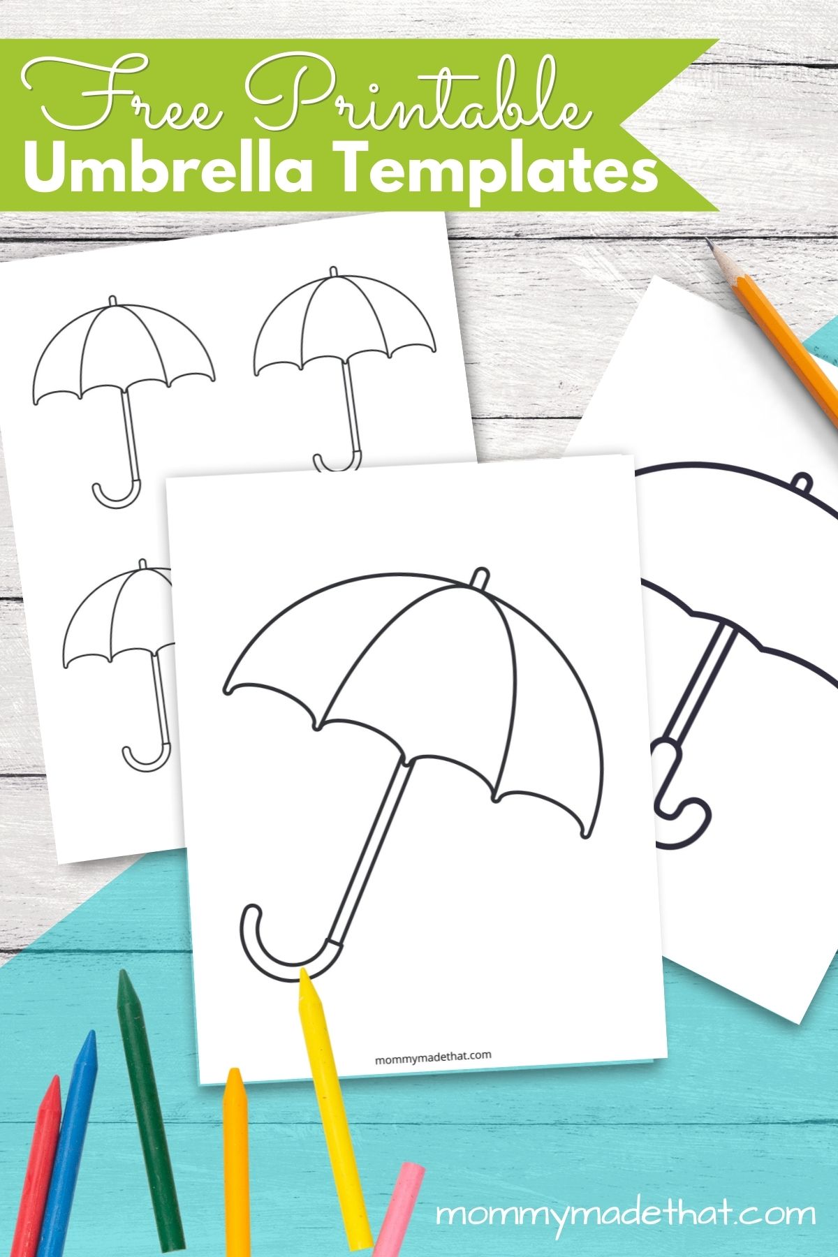 Umbrella Template and Outlines (Free Printables!)