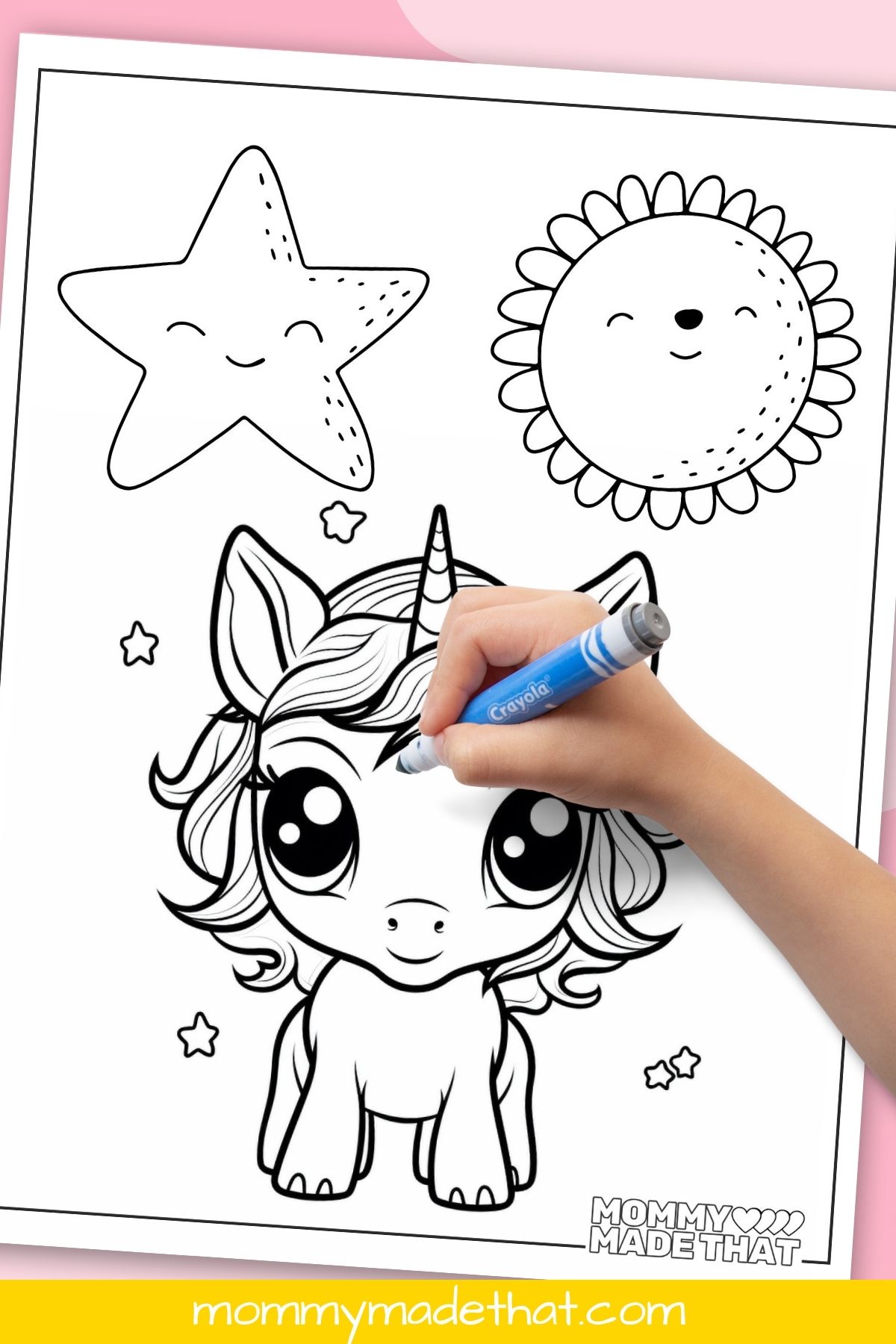 easy unicorn coloring pages