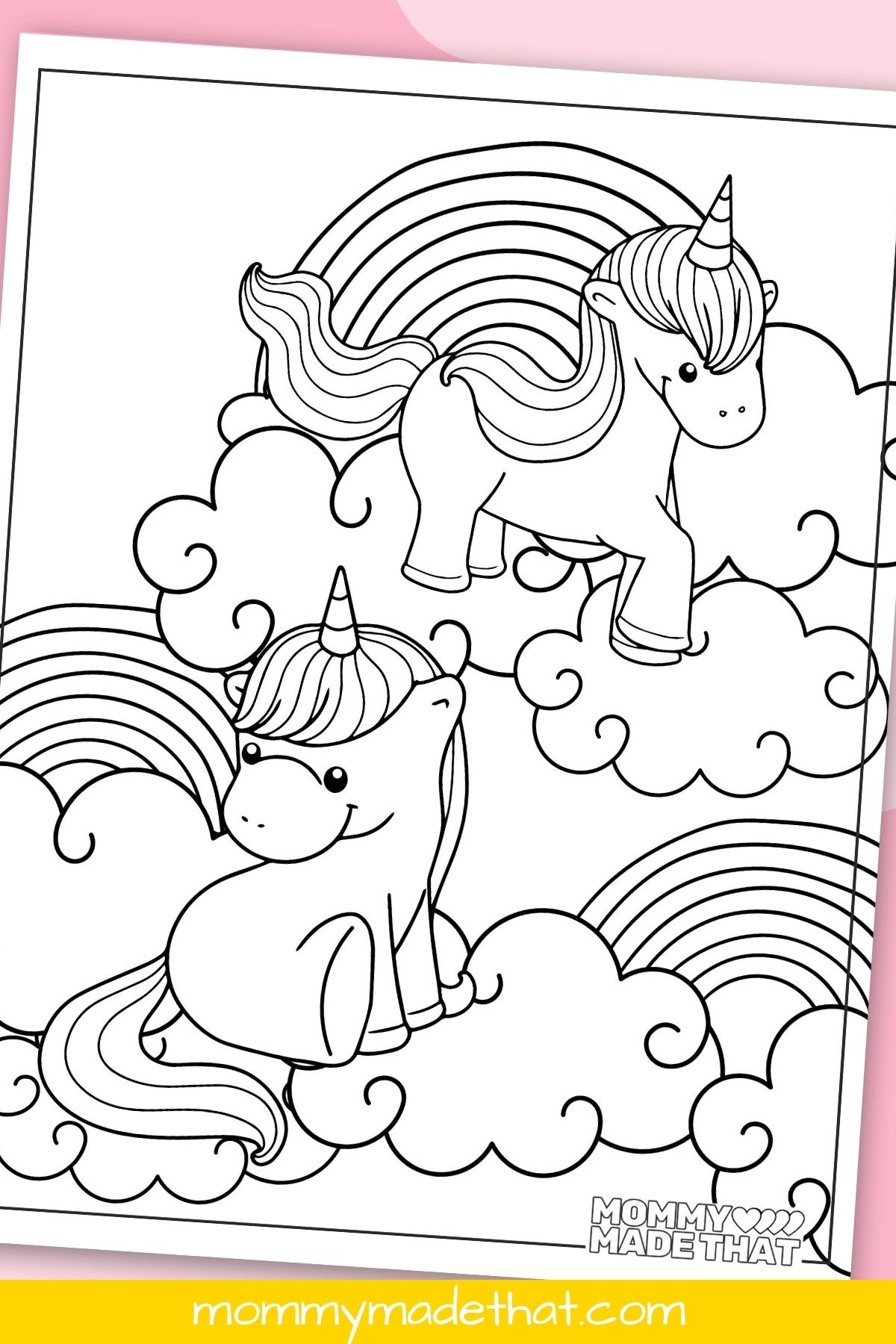 rainbow unicorn coloring sheets