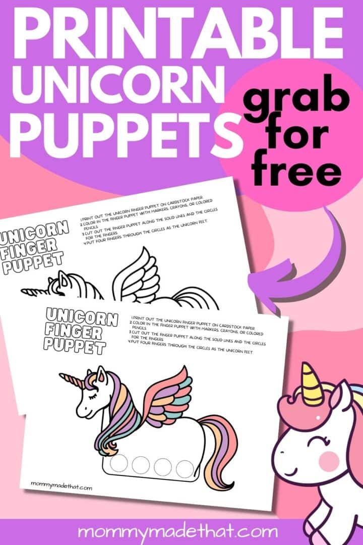 Unicorn Finger Puppets (Free Printables)