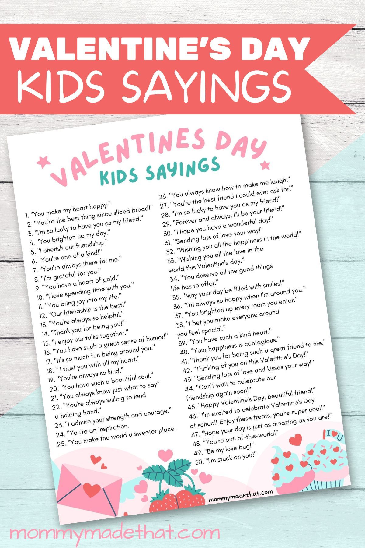 printable valentines day kids sayings