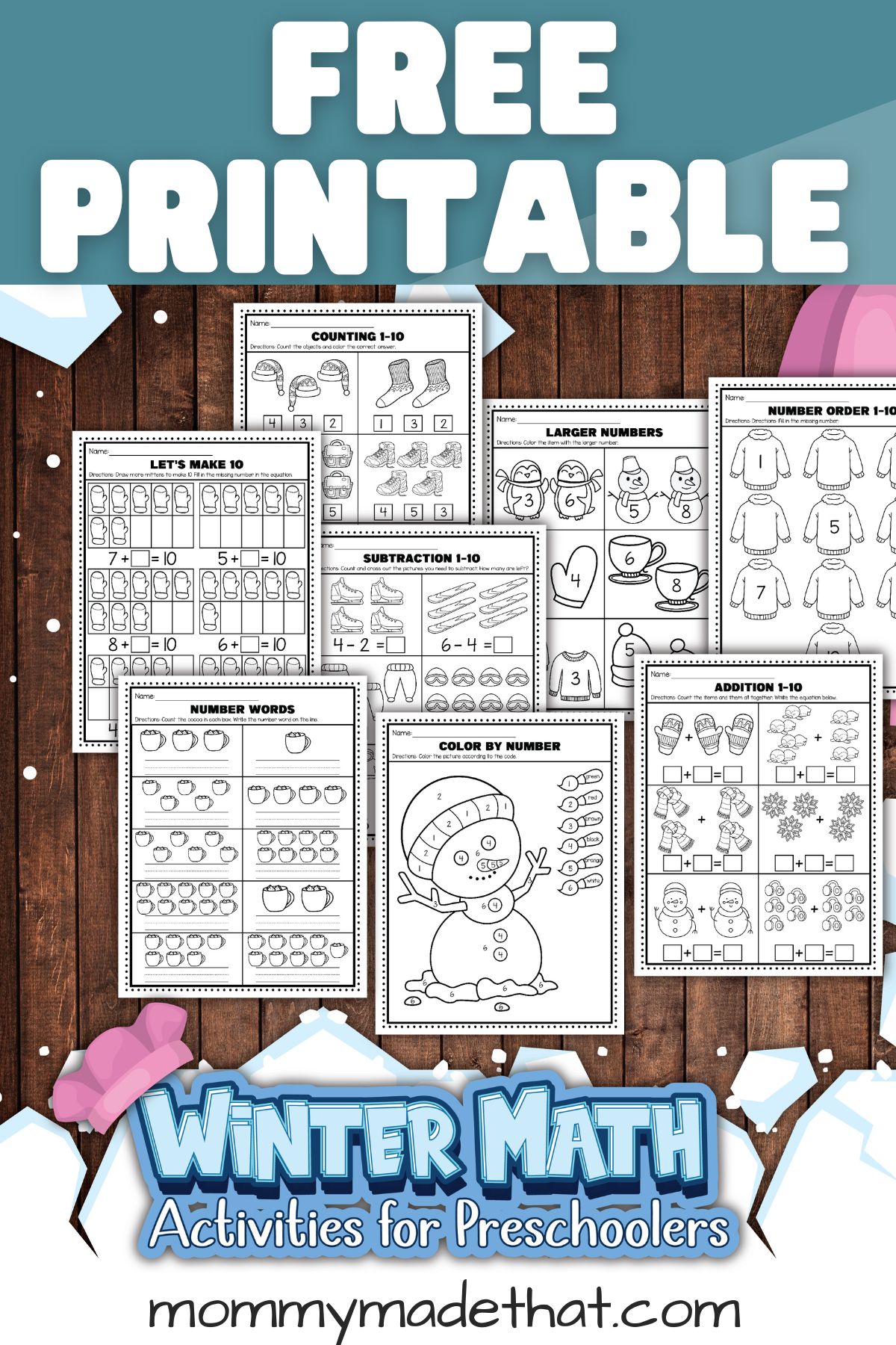 winter preschool worksheets