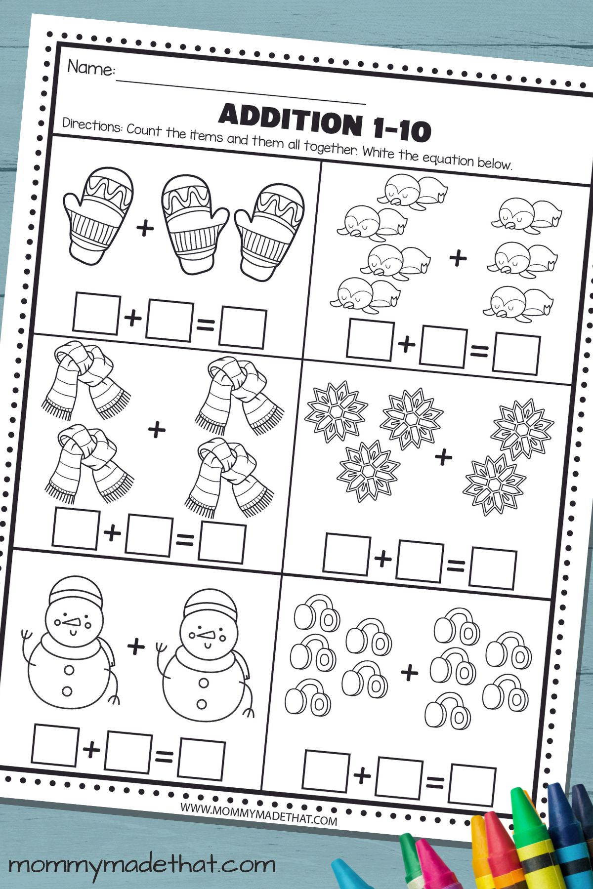 winter preschool worksheets