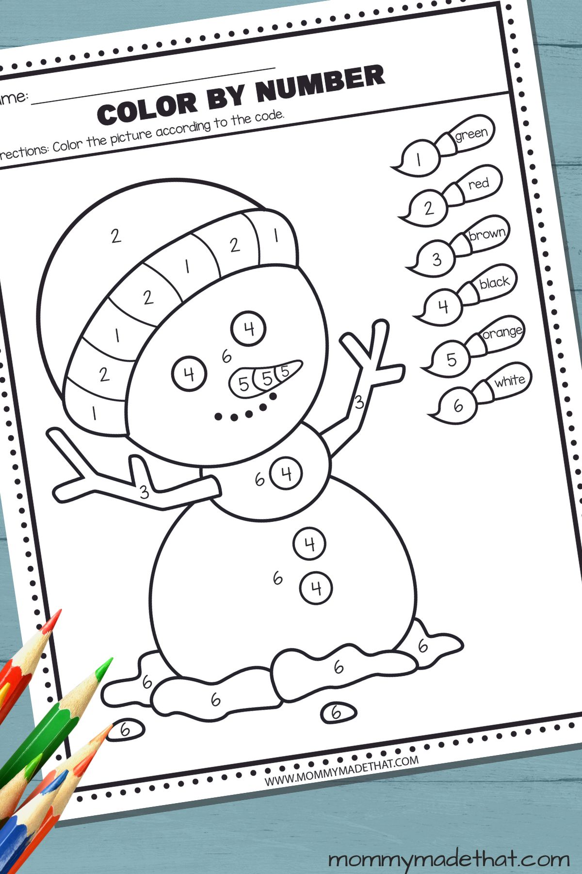 What winter math worksheets for preschoolers