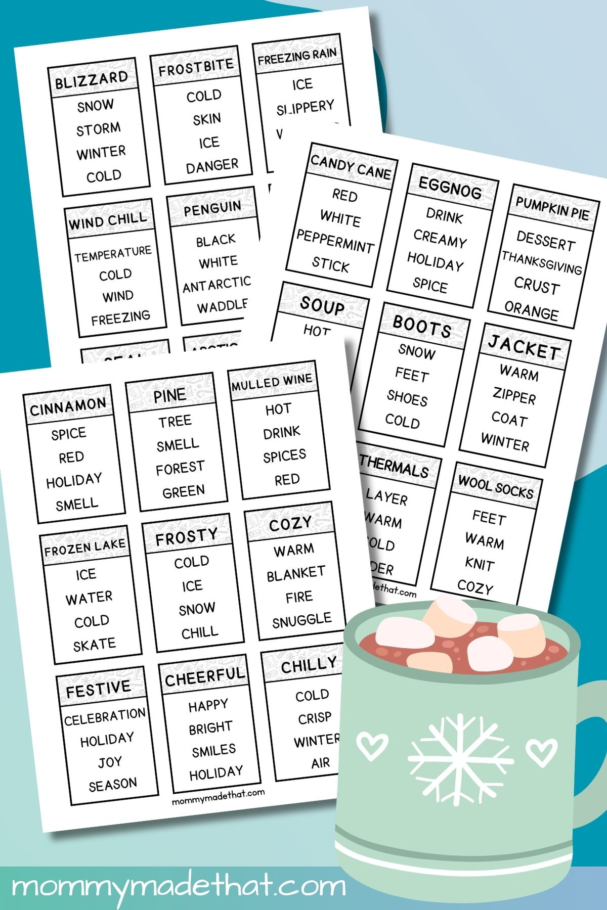 Winter taboo game. Say it without saying it.
