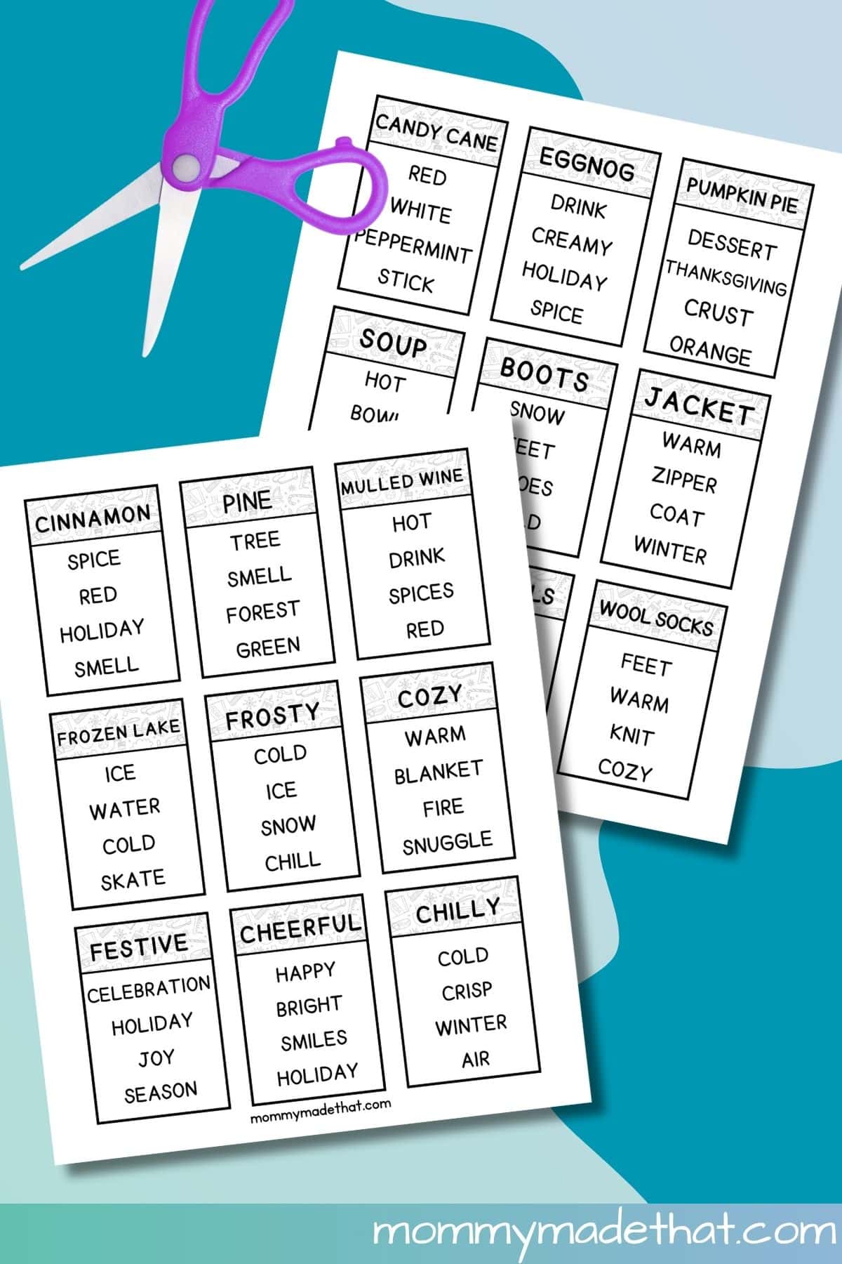 Winter taboo game. Say it without saying it.