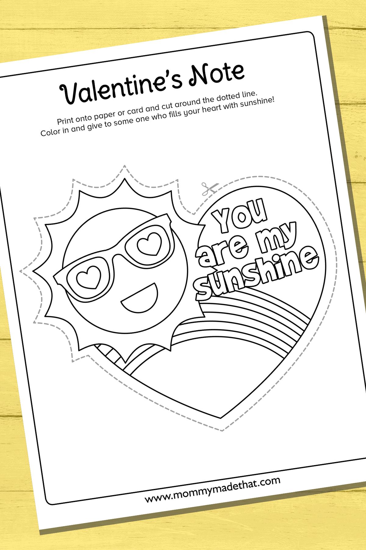 You Are My Sunshine lyrics card